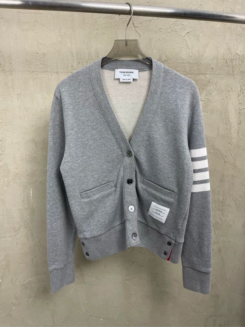 Thom Browne Thom browne Gray four-striped knitted cardigan jacket 2504- Size XS / US 0-2 / IT 36-38 - 1 Thumbnail