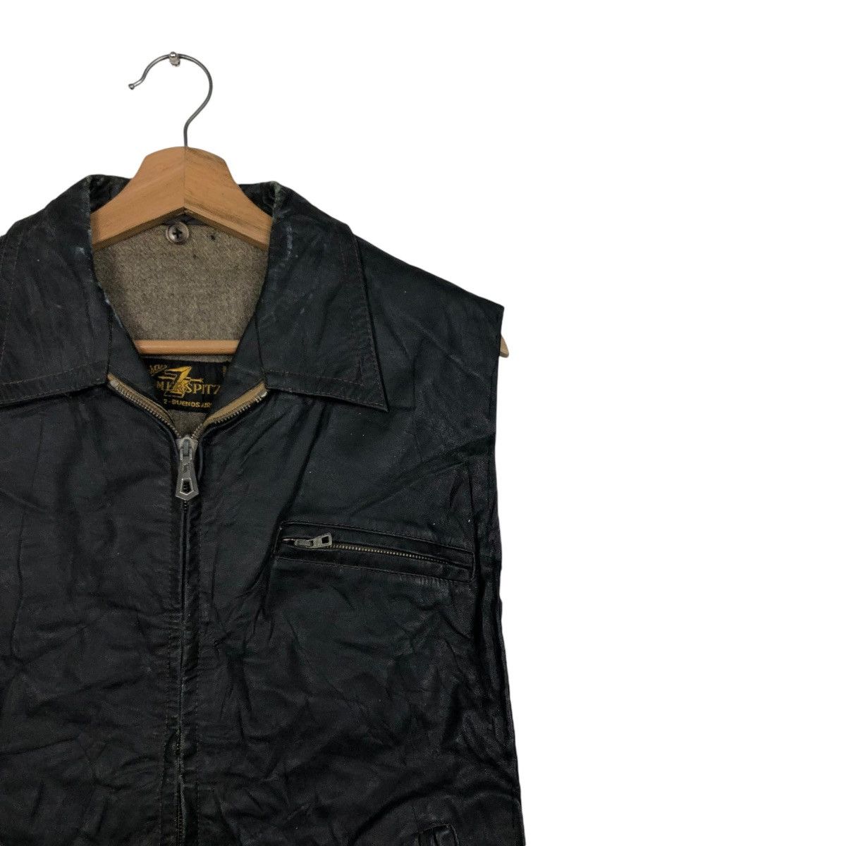 Genuine Leather 🔥VINTAGE 60’s BIKER VEST GENUINE LEATHER ZIMMERSPITZ WORKER Size US M / EU 48-50 / 2 - 8 Thumbnail