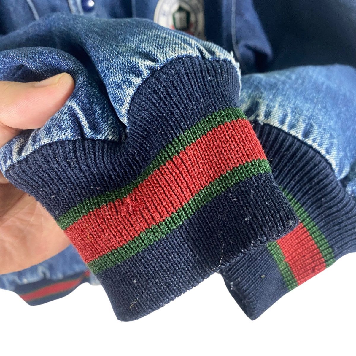 McGregor × Vintage Vintage 90s McGregor Denim Bomber Snap Button Jacket L Size Size US L / EU 52-54 / 3 - 14 Thumbnail