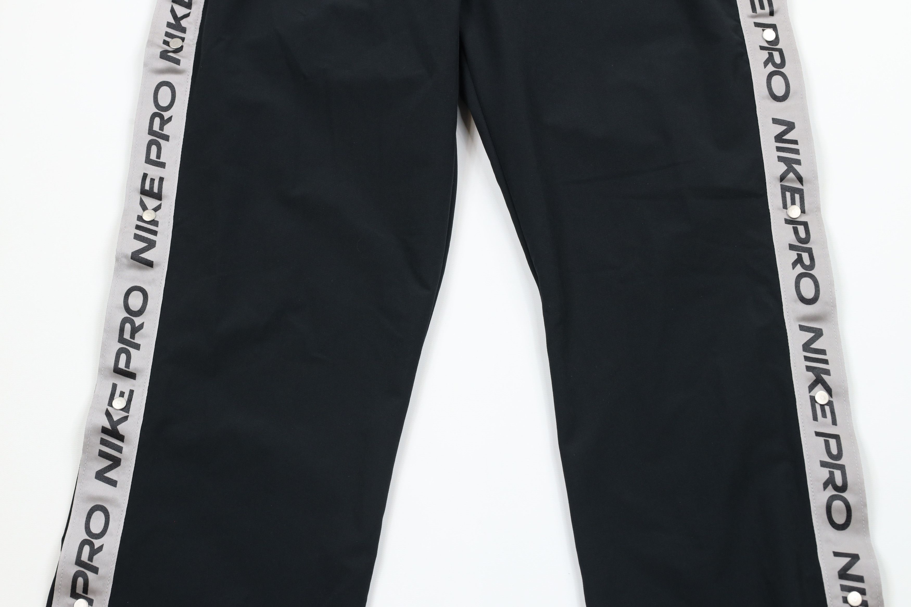 Nike × Vintage Nike Pro Scott Mini Swoosh Wide Leg Tearaway Pants Black Size US 32 / EU 48 - 3 Thumbnail