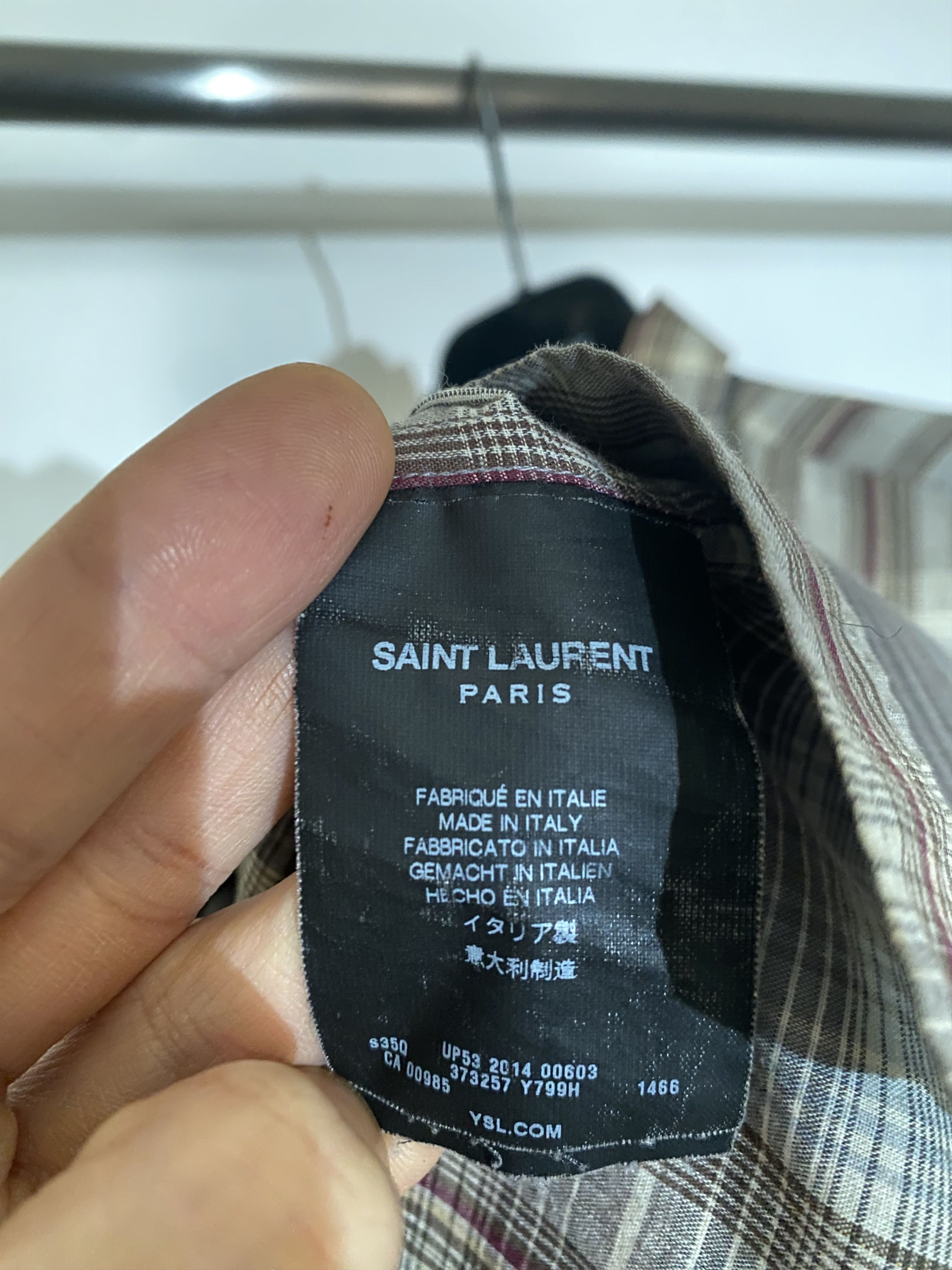 2015 Hedi Slimane size 38 Gold Thread Striped Shirt, view 5