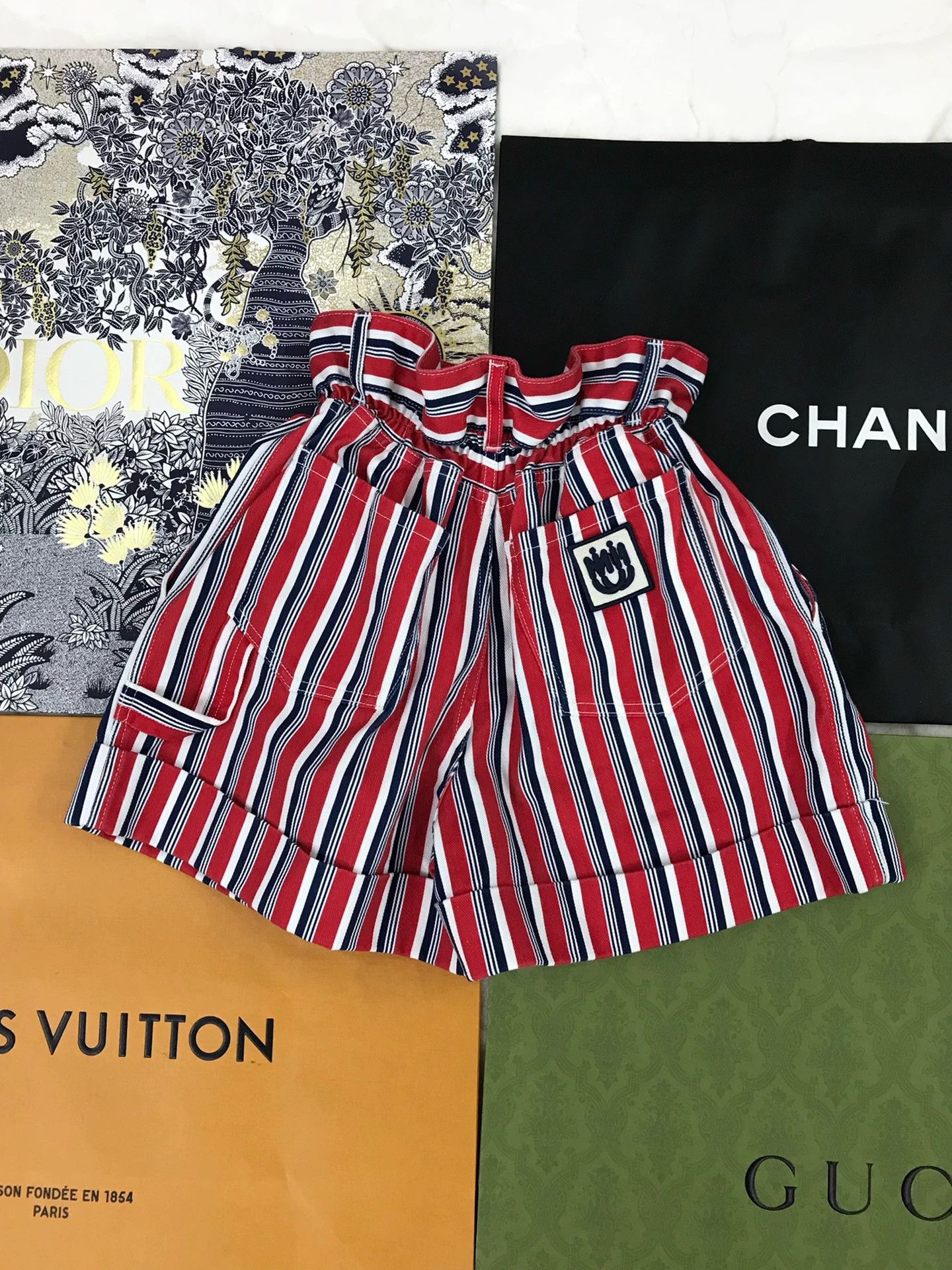 Miu Miu Miu Miu Color Block Stripe Shorts Size 40" / US 18 - 1 Thumbnail