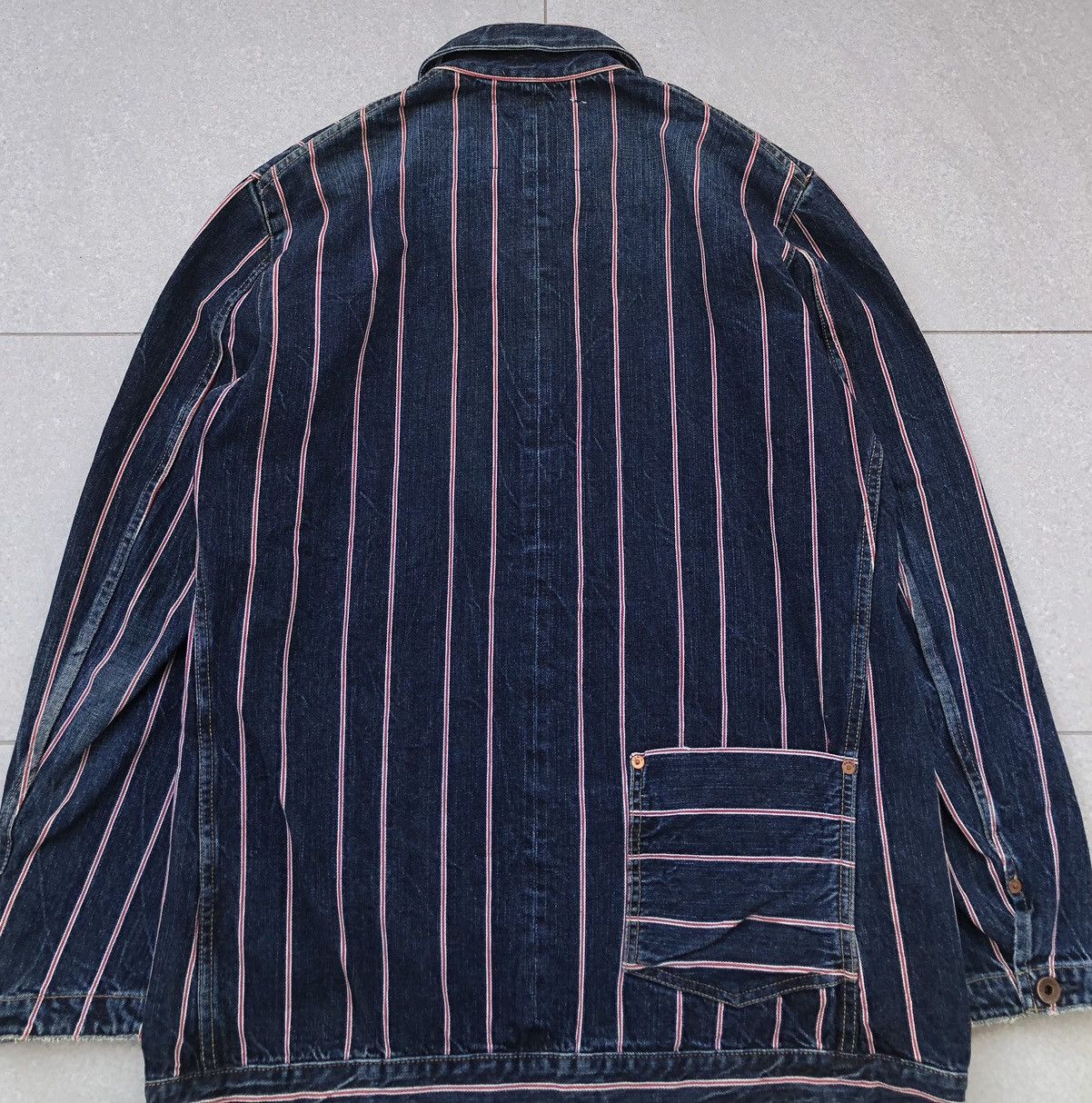 Edwin VTG EDWIN 13oz Grand Blue Selvage Denim Jacket Striped Jeans Size US L / EU 52-54 / 3 - 5 Thumbnail