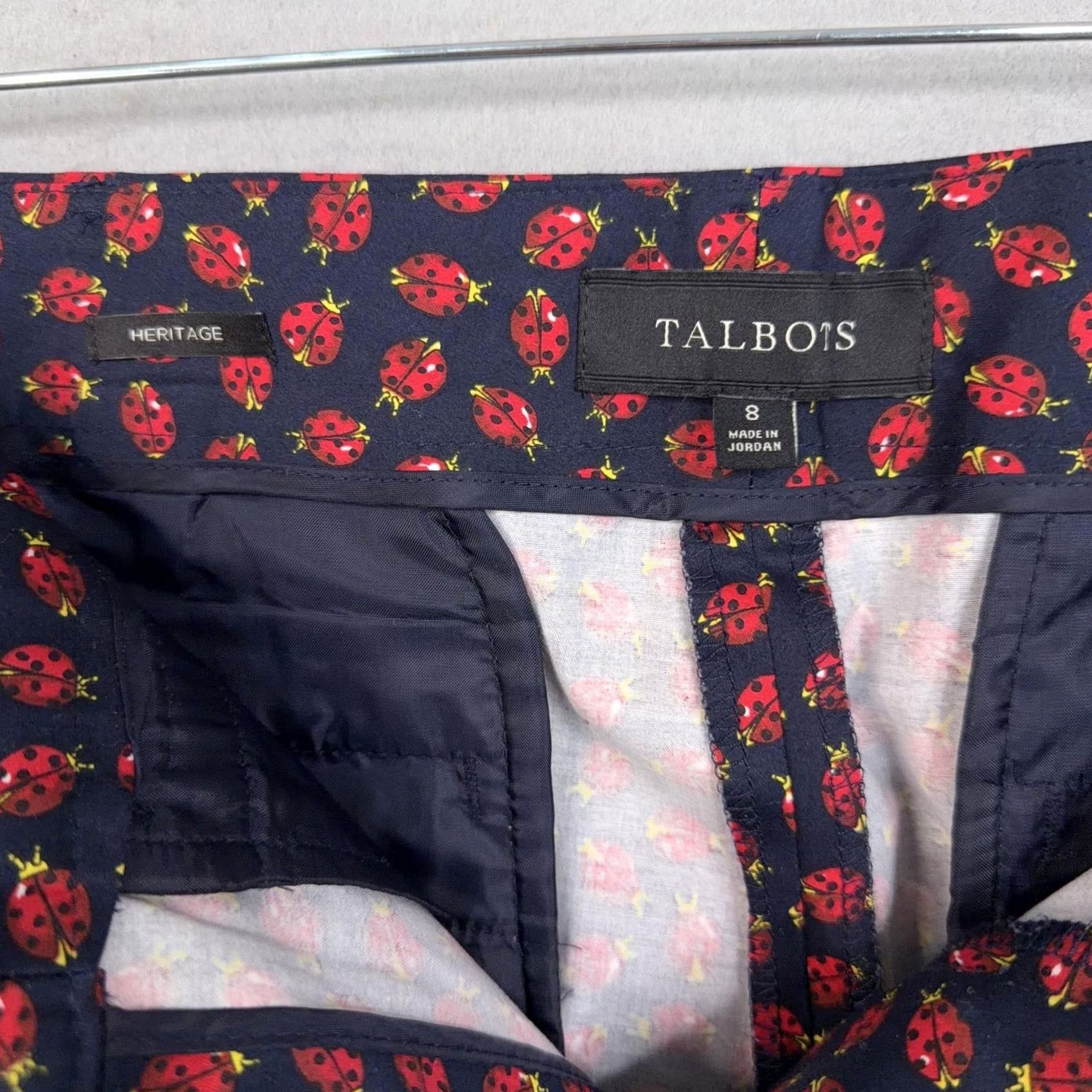 Talbots Talbots Pants Womens 8 Blue Ladybug Print Ankle Straight Cotton Stretch Casual Business Womens Boys? Size 30" / US 8 / IT 44 - 5 Thumbnail
