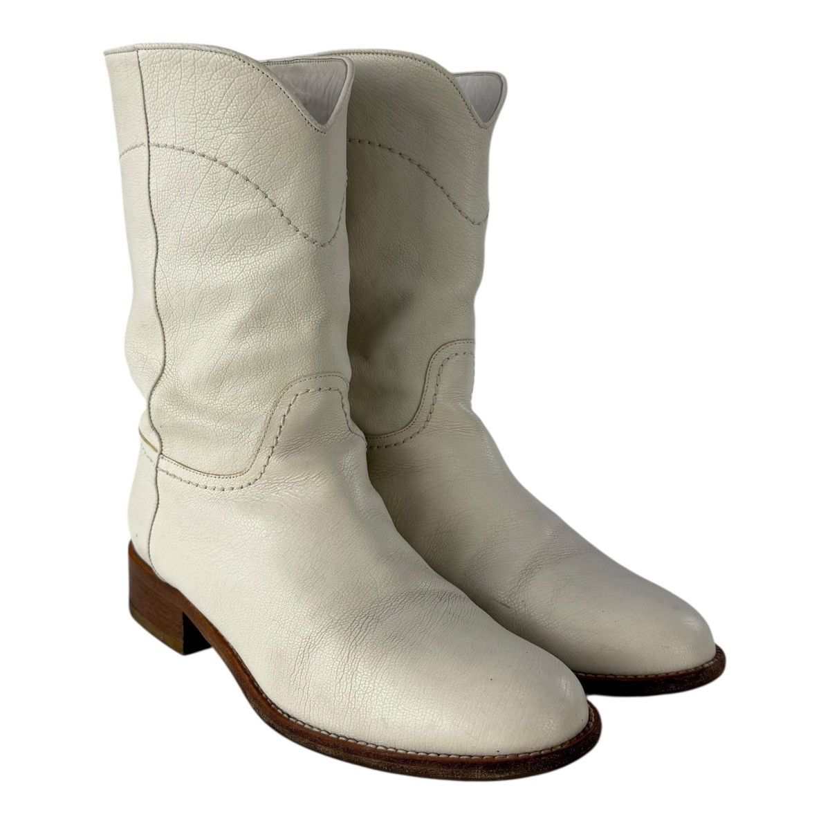 Chanel CC Logo Leather Western Cowboy Boots