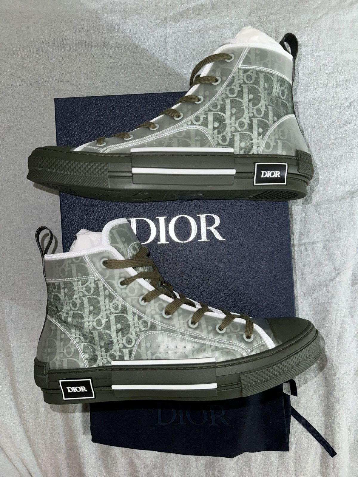 Dior RARE Dead stock! Dior B23 High Oblique - Olive - US12/EU45 Size US 12 / EU 45 - 1 Thumbnail