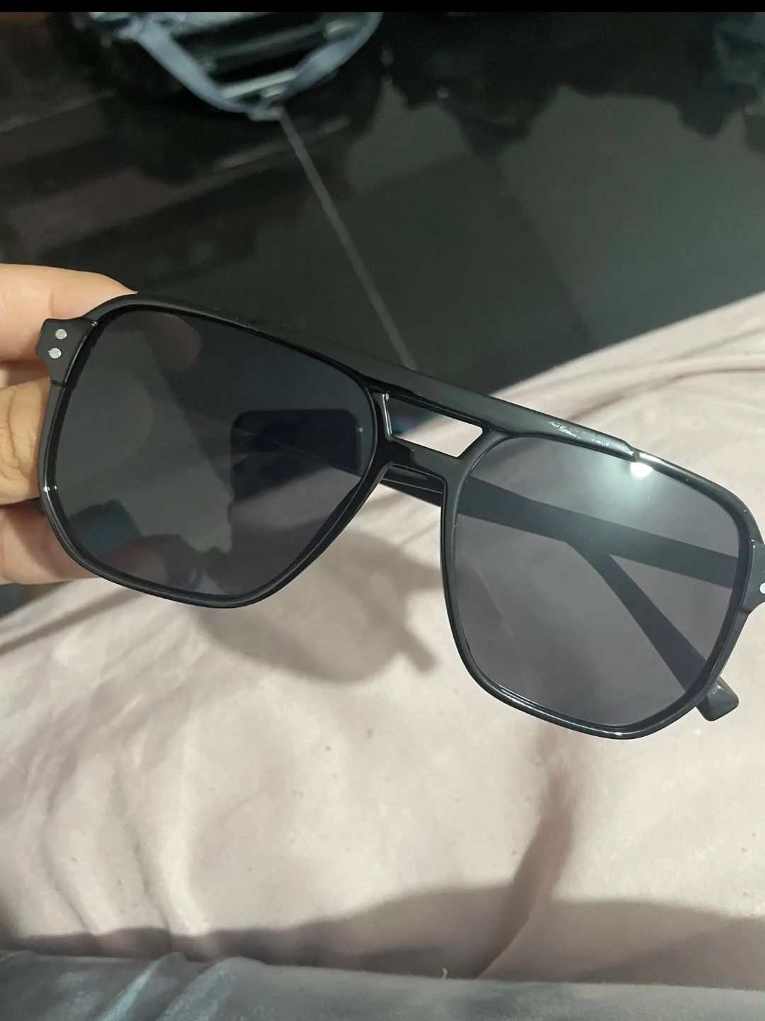 Jewelry Black Gray Square Sunglasses Retro Size ONE SIZE - 1 Thumbnail