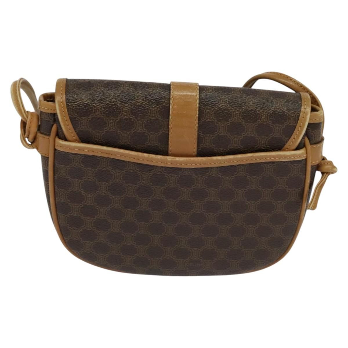 Celine CELINE Macadam Canvas Shoulder Bag Pvc Leather Brown Gold Size ONE SIZE - 3 Thumbnail
