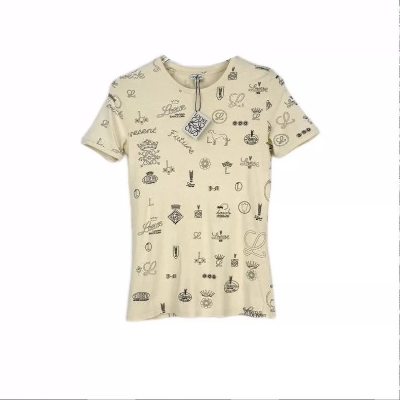 Loewe LOEWE Light beige logo short sleeve T-shirt Size S / US 4 / IT 40 - 1 Thumbnail