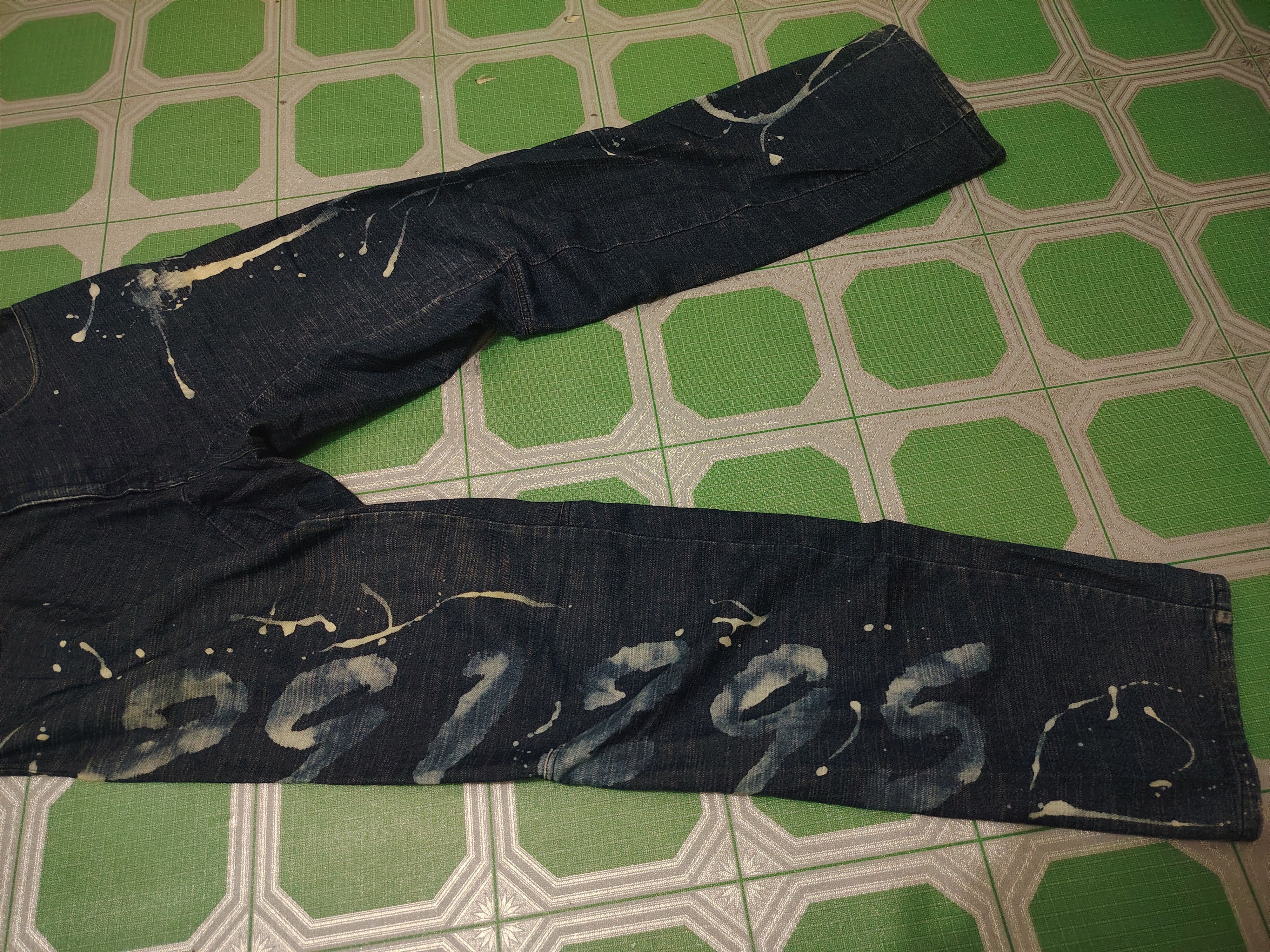 291295=Homme Rare!! 291295=Homme Baggy Pants paint splatter Twisted style Size US 33 - 6 Thumbnail