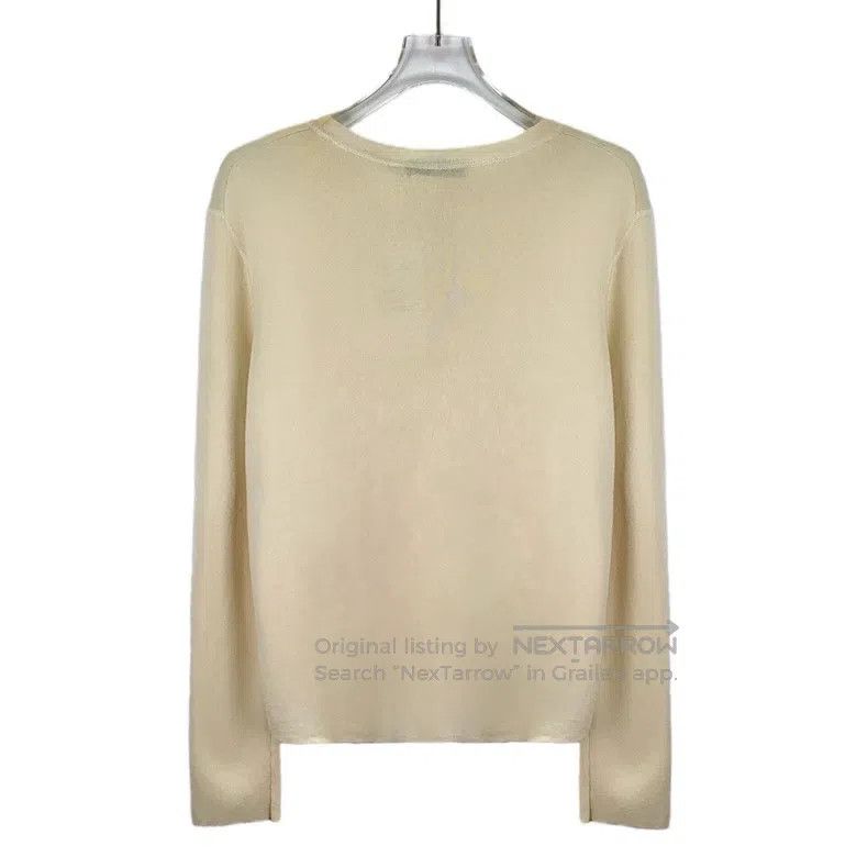 Dior Dior Beige bee embroidered cashmere round-neck long-sleeve Size M / US 6-8 / IT 42-44 - 2 Thumbnail