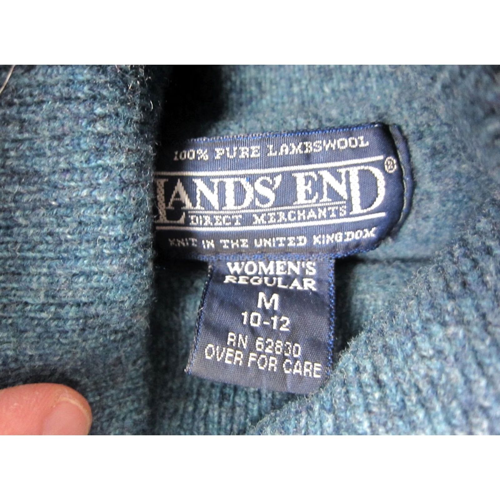 Lands' End VINTAGE Lands' End Sweater Womens M Blue Wool Turtleneck Knit Pullover 80s 90s USA Mens Womens Girls Boys Size M / US 6-8 / IT 42-44 - 5 Thumbnail