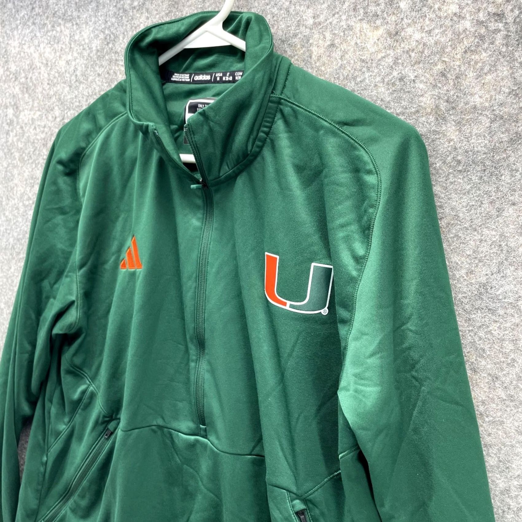 Adidas VINTAGE adidas Jacket Women Medium Green 1/2 Zip Miami Hurricanes Track Pullover Size M / US 6-8 / IT 42-44 - 4 Thumbnail