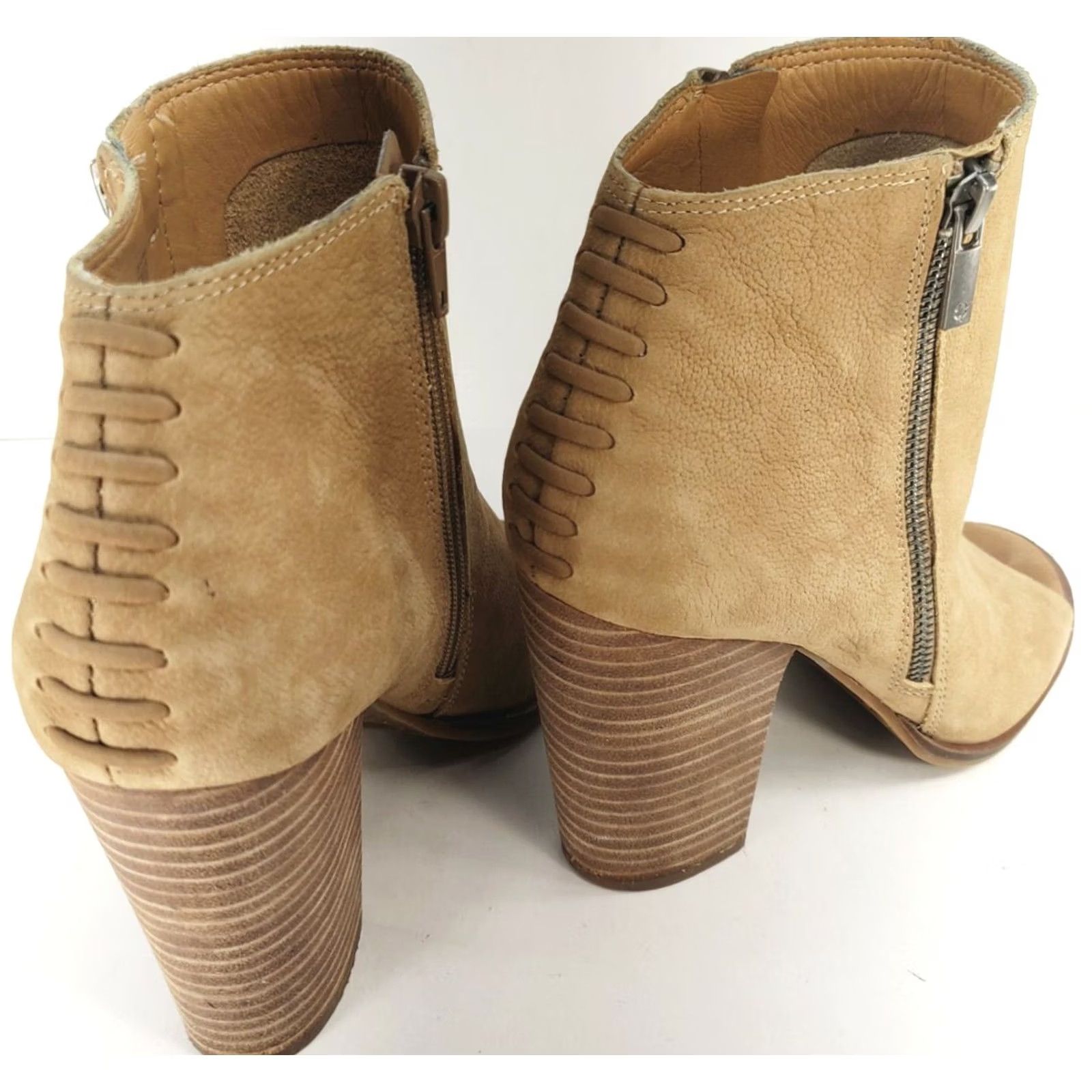 Lucky Brand Lucky Brand Lamija Open Toe Ankle Booties Brown Suede Block Heels Womens 8.5M Shoes Size US 9 / IT 39 - 4 Thumbnail