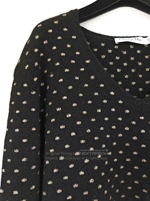 Dior Dior Black Wool Polka Dot Long Sleeve Sweater . Size XXS / US 00 / IT 34 - 3 Thumbnail