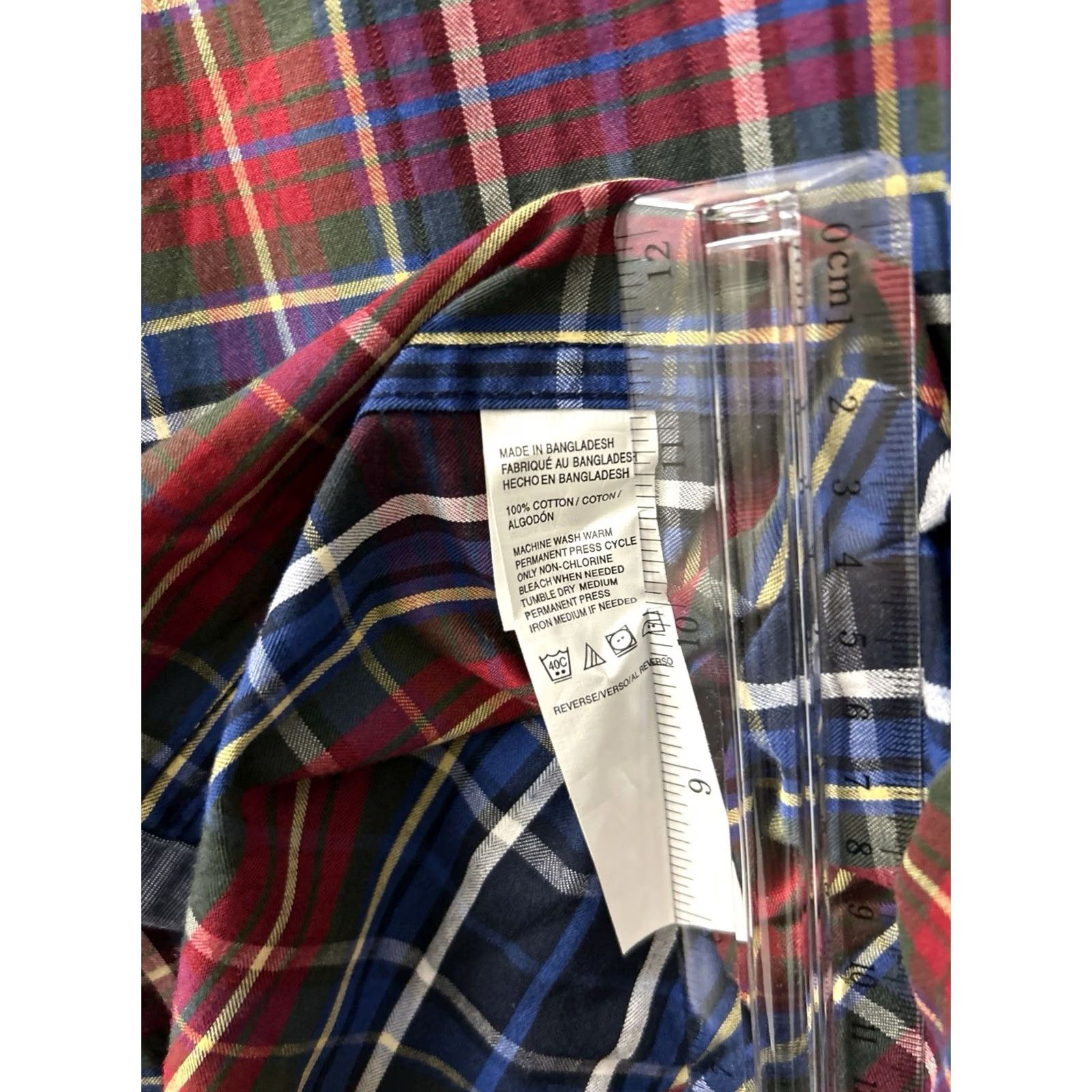 Izod IZOD Shirt Mens 3XL Midnight Blue Heritage Tartan Plaid Button Down L/S NWT Size US XXL / EU 58 / 5 - 7 Thumbnail