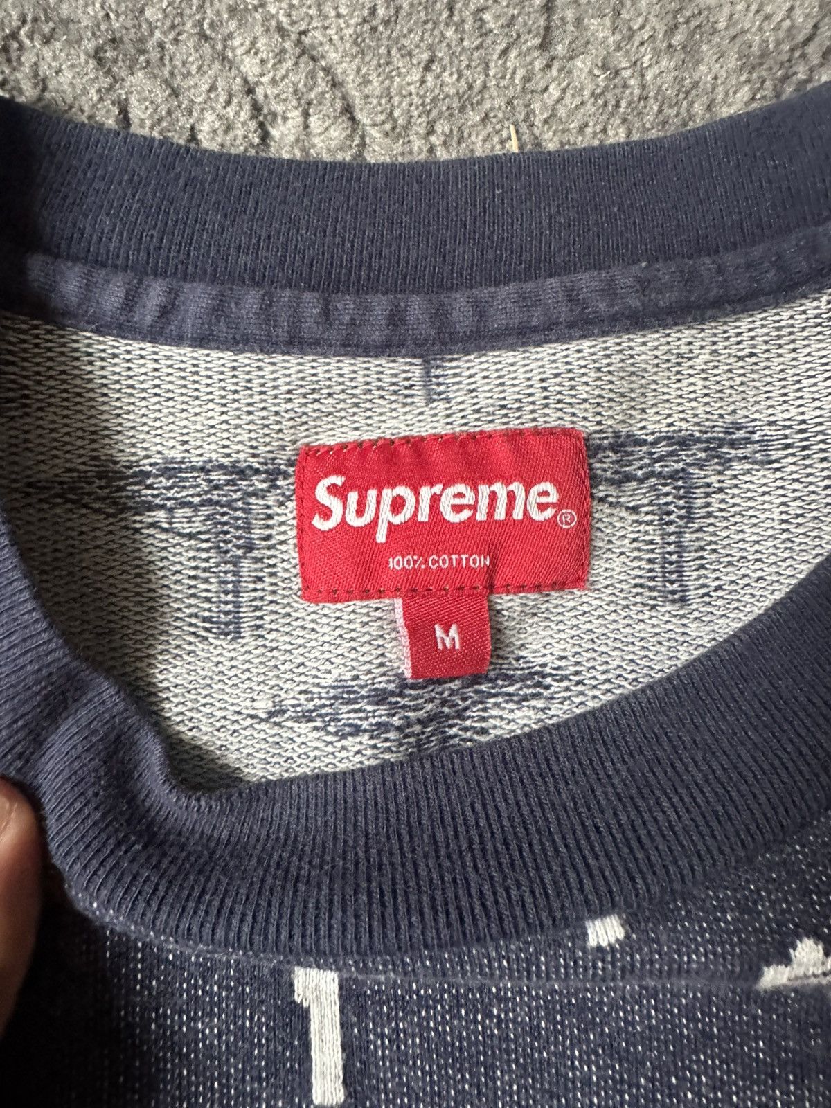 Supreme Supreme FW15 Uzi Long Sleeve Navy Tee All Over Print Size US M / EU 48-50 / 2 - 2 Thumbnail