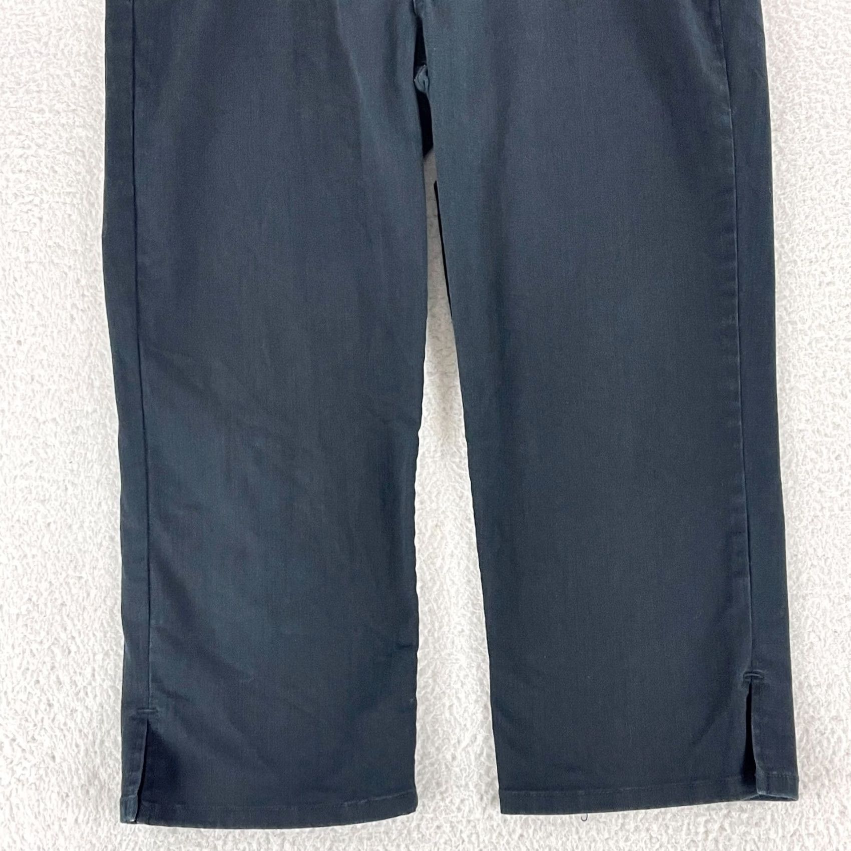 NYDJ NYDJ Crop Jeans Womens Size 10 Black Denim Straight Mid-Rise 5 Pocket Casual Jeans NYDJ Women Regular Size 10 Black Denim Crop Jeans Size 32" / US 10 / IT 46 - 3 Thumbnail