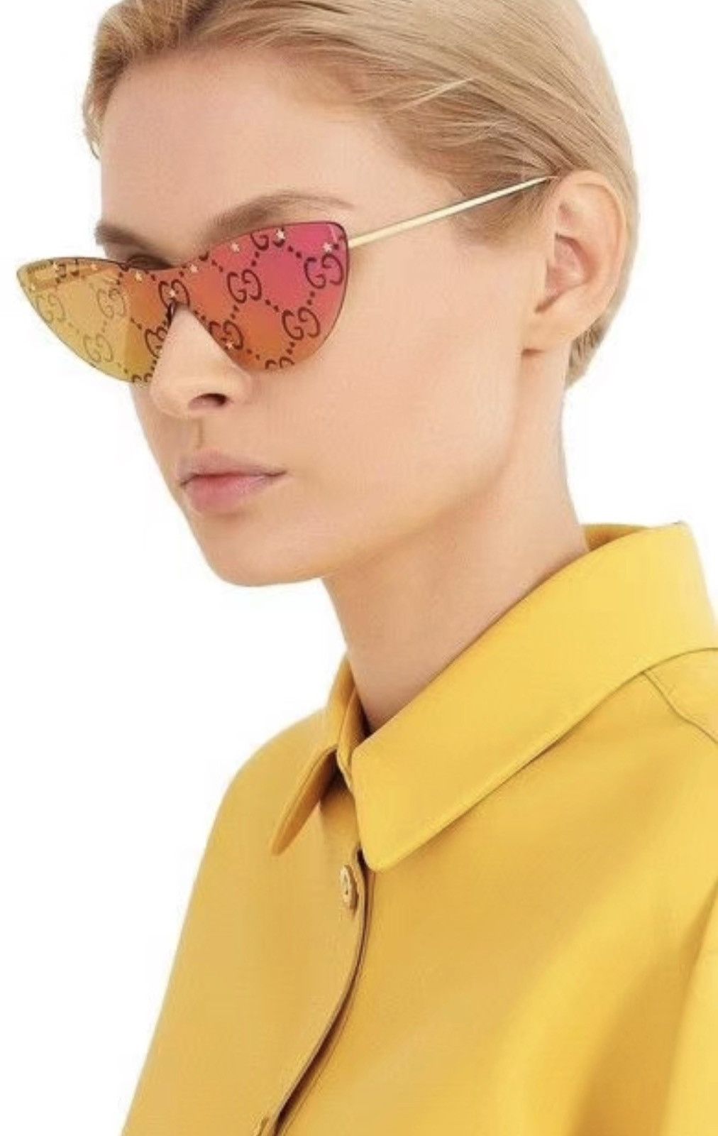 Gucci Gucci GG0666S Shield Mirror Lens Protective Sunglasses Size ONE SIZE - 7 Thumbnail