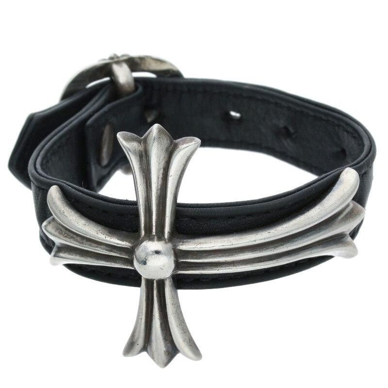 Chrome Hearts Chrome Hearts Bent Ch Cross Leather Bracelet Size ONE SIZE - 1 Thumbnail