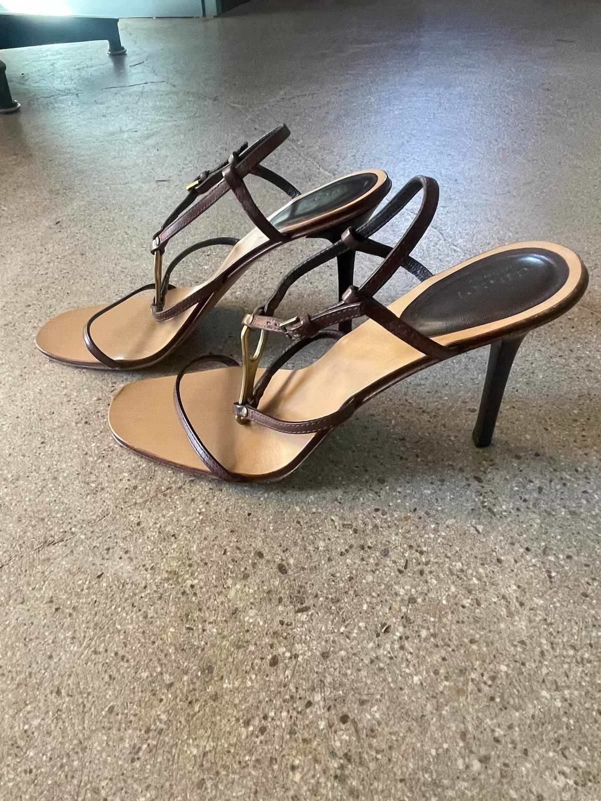 Gucci Gucci by tom ford gold horsebit strappy heels Size US 9.5 / IT 39.5 - 5 Thumbnail