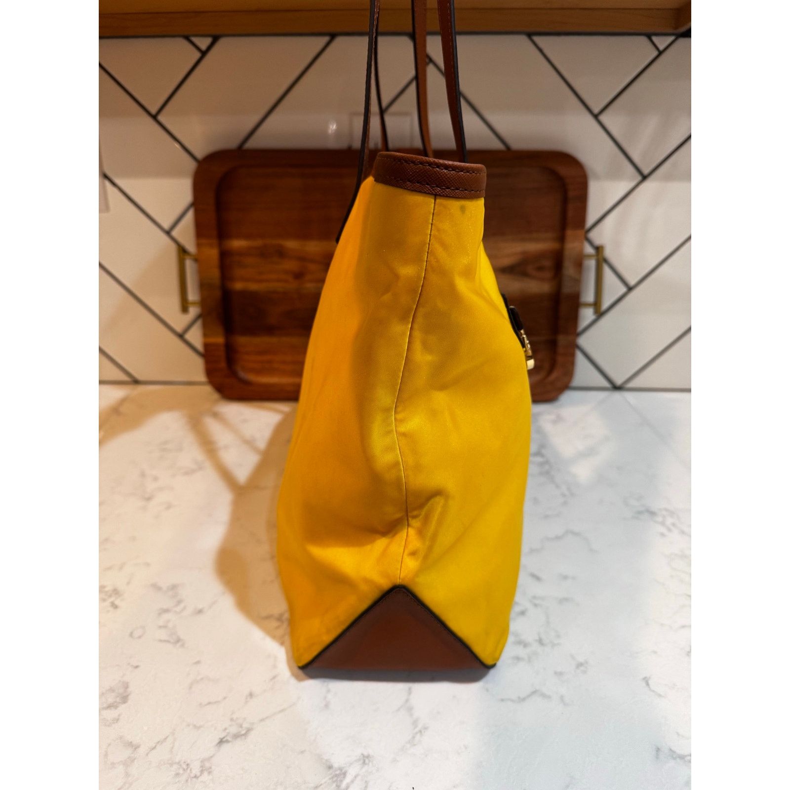 Michael Kors Michael Kors bright yellow Kempton nylon tote leather straps Size ONE SIZE - 3 Thumbnail