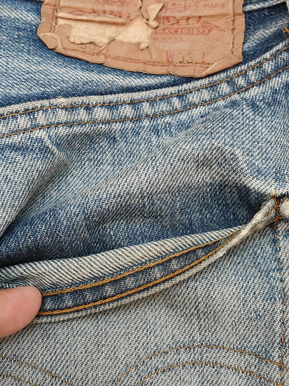 Levi's 60's Vtg Levis 501 Button No6 Selvedge Redline Size US 31 - 14 Thumbnail