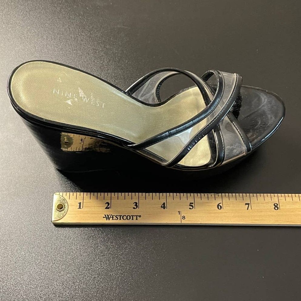 Nine West Nine West Black Wedge Sandal Size 6.5 Size US 6.5 / IT 36.5 - 8 Thumbnail