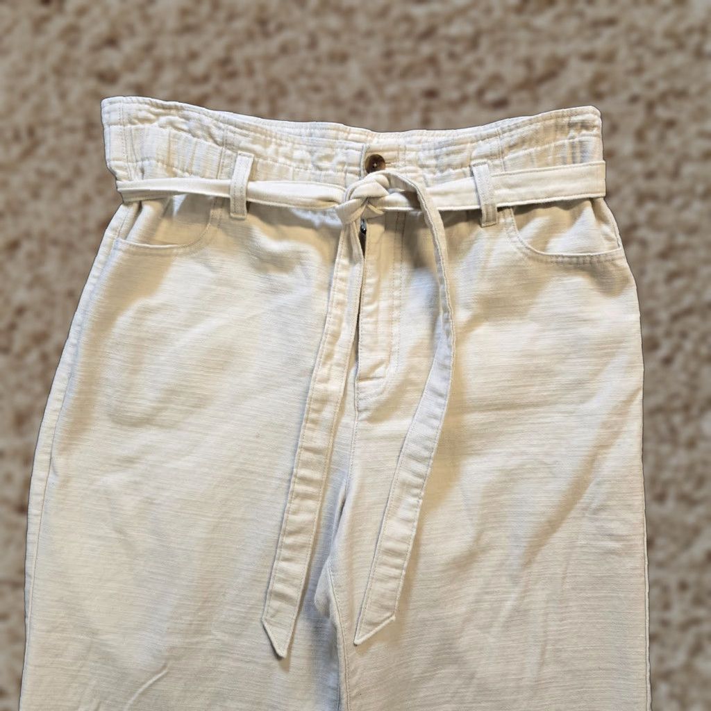 J.Crew J. Crew Pants Womens Size 12 Beige Wide-Leg Cropped Cotton Belted Casual Capsule Shirt? Size 34" / US 12 / IT 48 - 1 Thumbnail