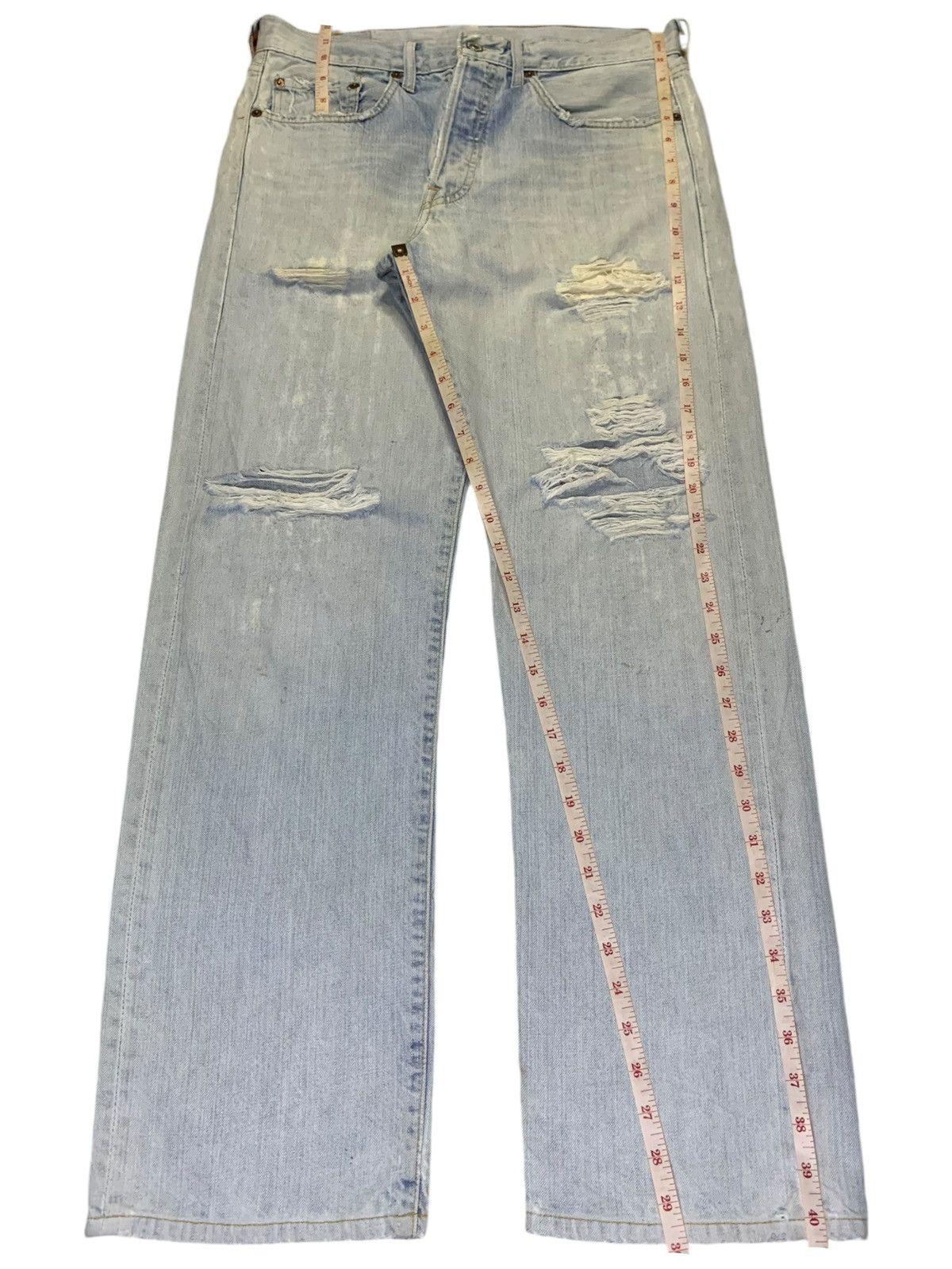 Levi's SALES🔥Vintage 90s Levis 501 Faded Wash Ripped Loose Jeans Size US 32 / EU 48 - 12 Thumbnail