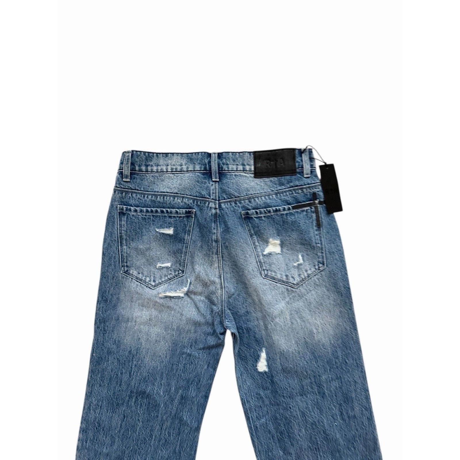 Rta RtA Mens Jonas Distressed Straight Jeans Blue Size 32/32 Size US 32 / EU 48 - 4 Thumbnail