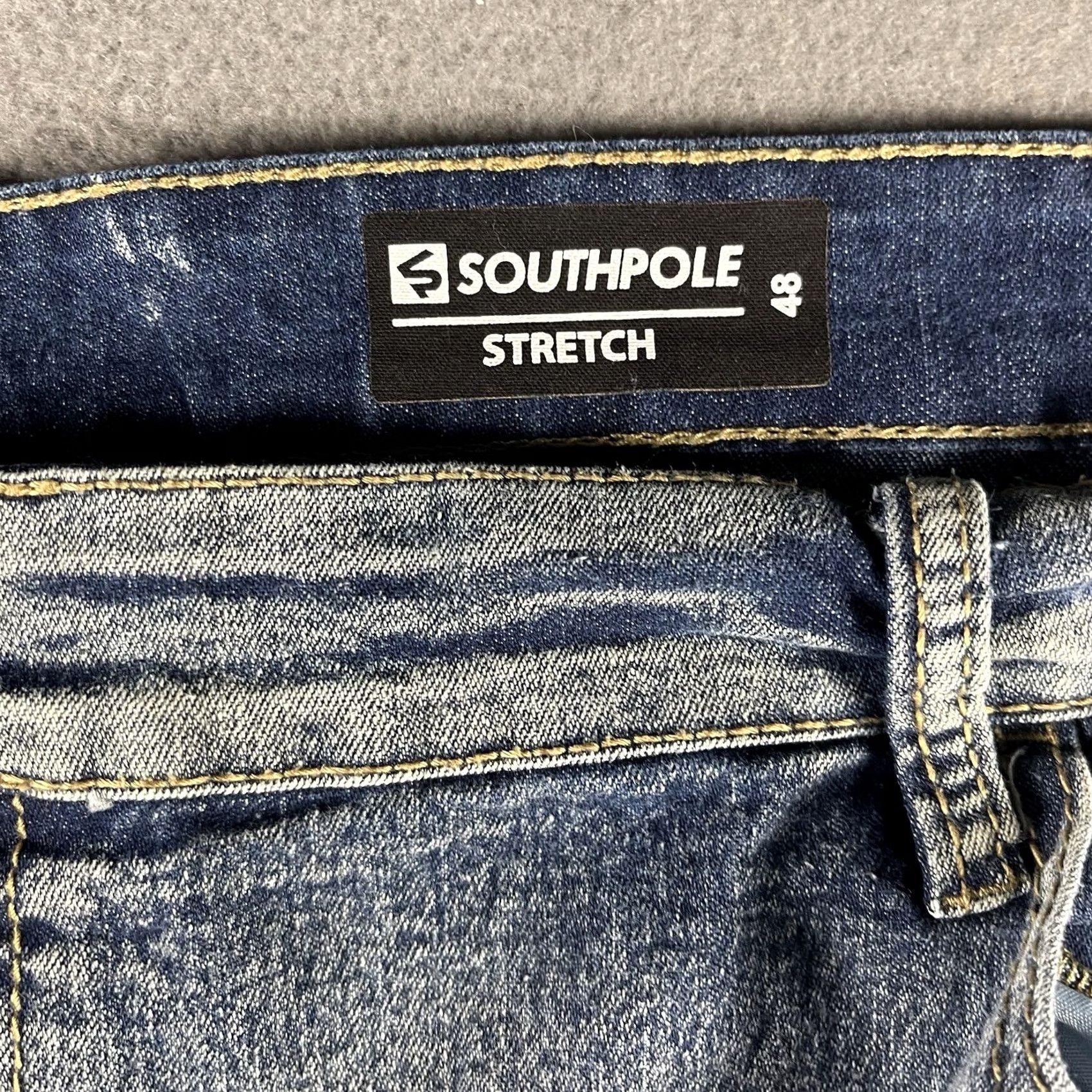 Southpole Southpole Jeans Men's 48 Stretch Acid Wash Distressed Moto 5-Pocket Denim Denim Shirt? Size US 32 / EU 48 - 7 Thumbnail
