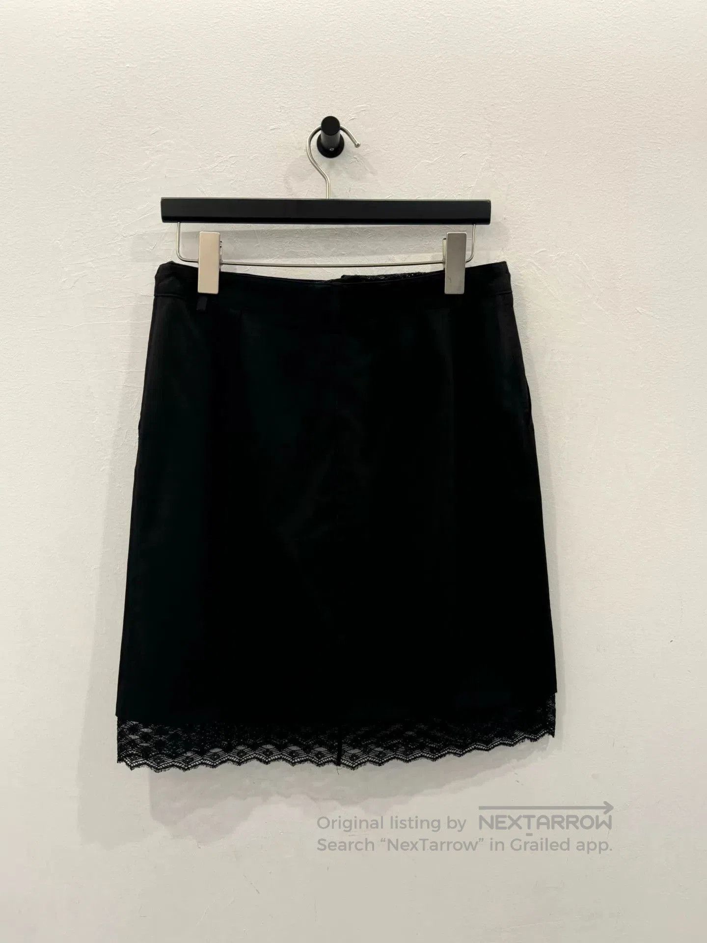 Chanel black lace hem wool skirt size 36. Size US 36 / EU 52 - 2 Thumbnail