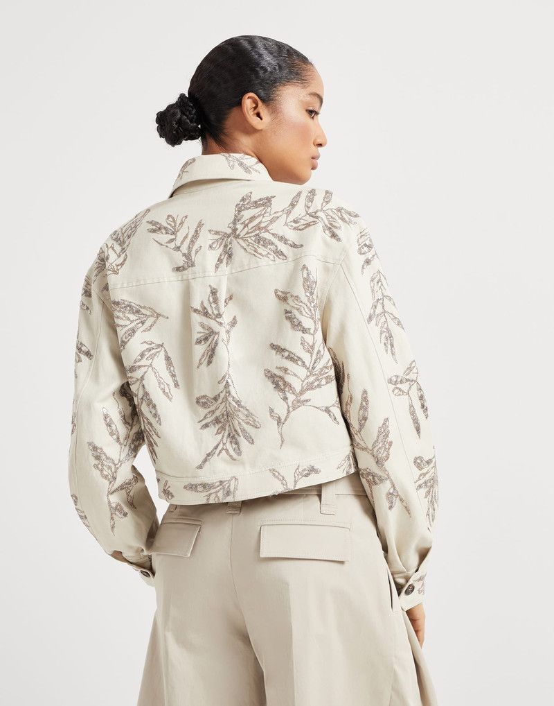 Brunello Cucinelli o1la1rc1a0326 Cotton And Linen Canvas Jacket in White Size L / US 10 / IT 46 - 2 Thumbnail