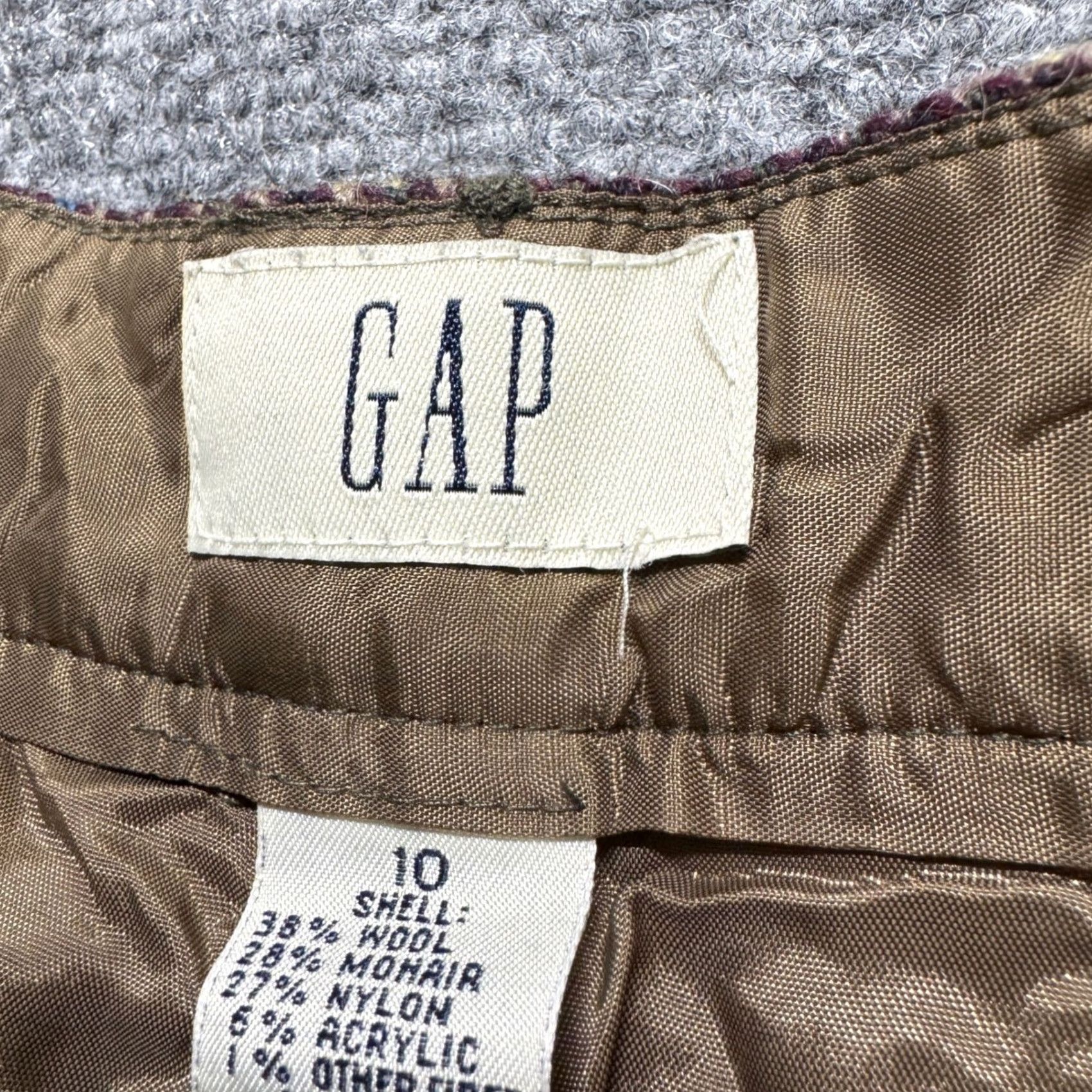 Vintage VINTAGE Gap Pleated Trouser Pants Womens 20 Plaid Beige Wool Blend Patterned 90s Women’s Pants Size 42" / US 20 - 3 Thumbnail