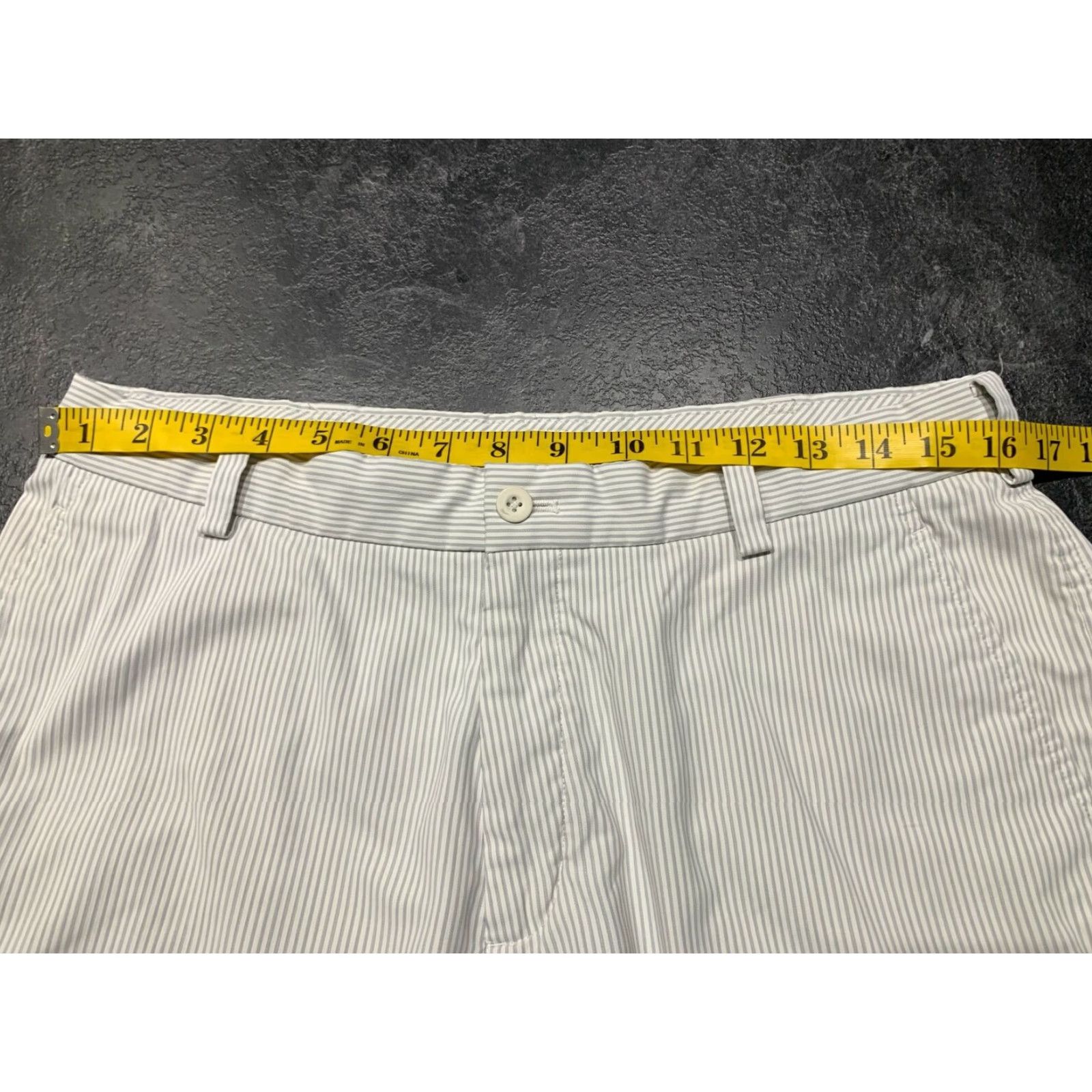Nike Nike Mens Gray Striped Golf Shorts Size 32 Size US 32 / EU 48 - 3 Thumbnail