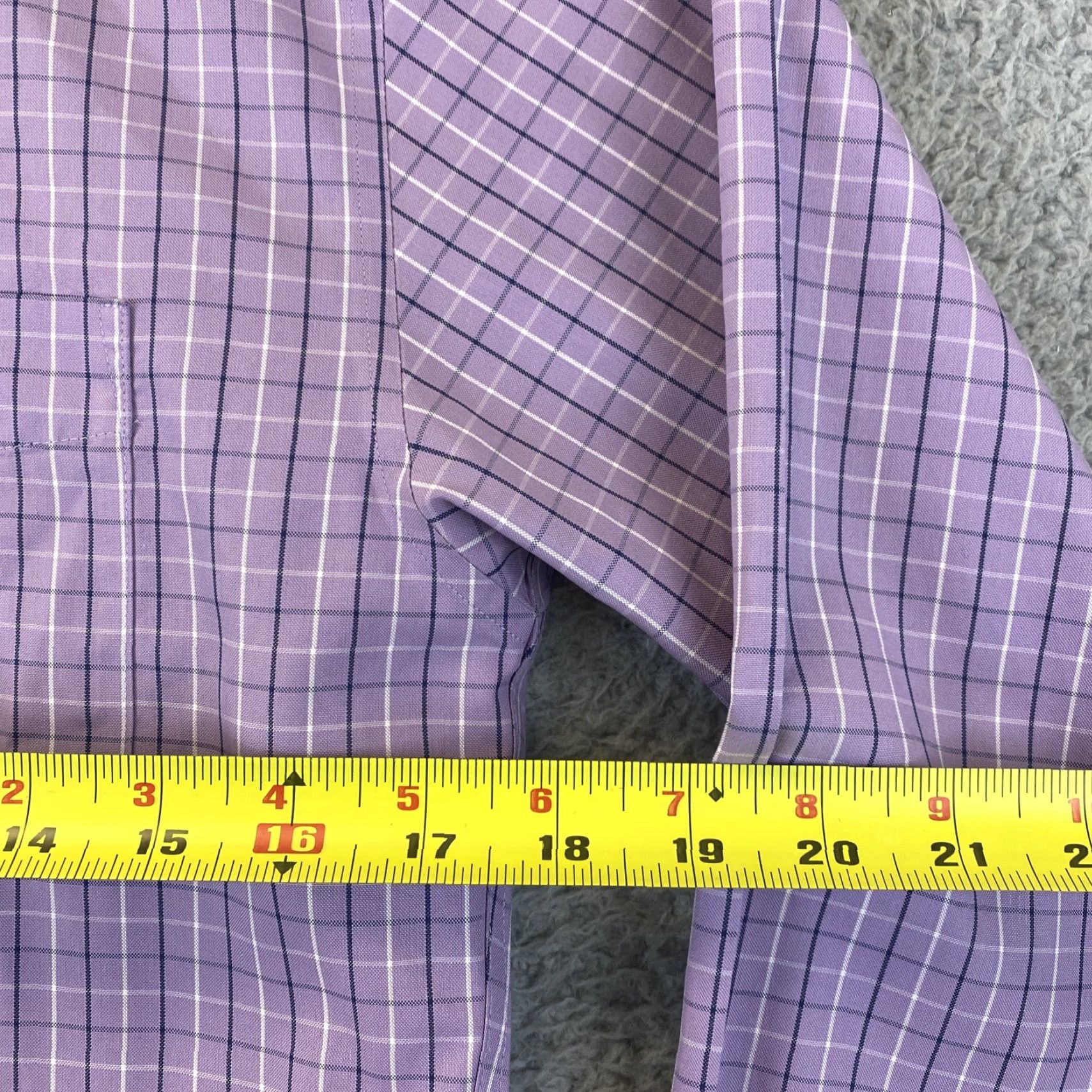 Eddie Bauer EDDIE BAUER Men's Purple Checkered Cotton Button-Up Dress Shirt Size S Long Sleeve Size 36R - 6 Thumbnail
