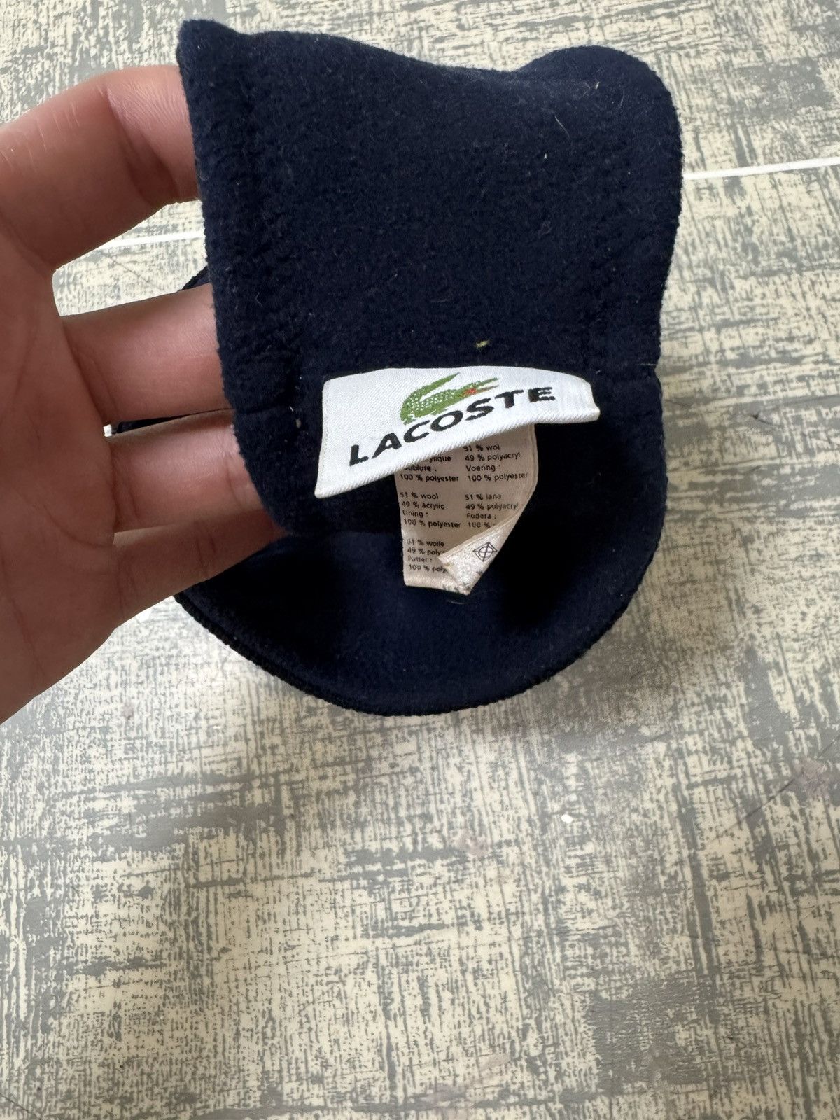 Lacoste × Vintage Vintage Lacoste chemise head band 70s hat navy wool Size ONE SIZE - 3 Thumbnail