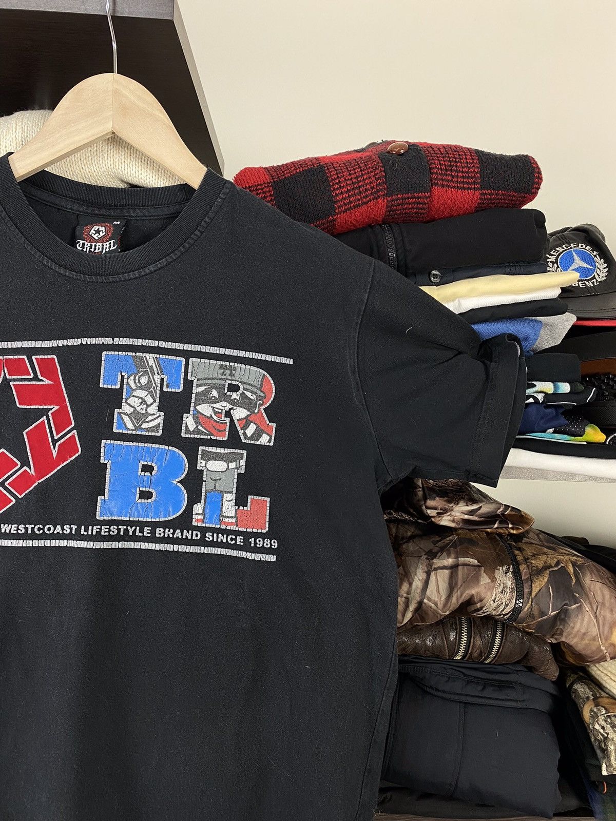 Vintage Vintage TRBL Black Faded Tee Size US L / EU 52-54 / 3 - 4 Thumbnail
