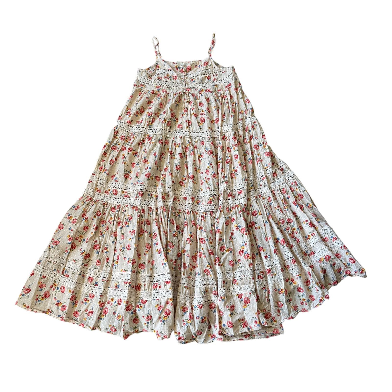 The Great. Serenade Dress Pale Pink Kerchief Rose Print