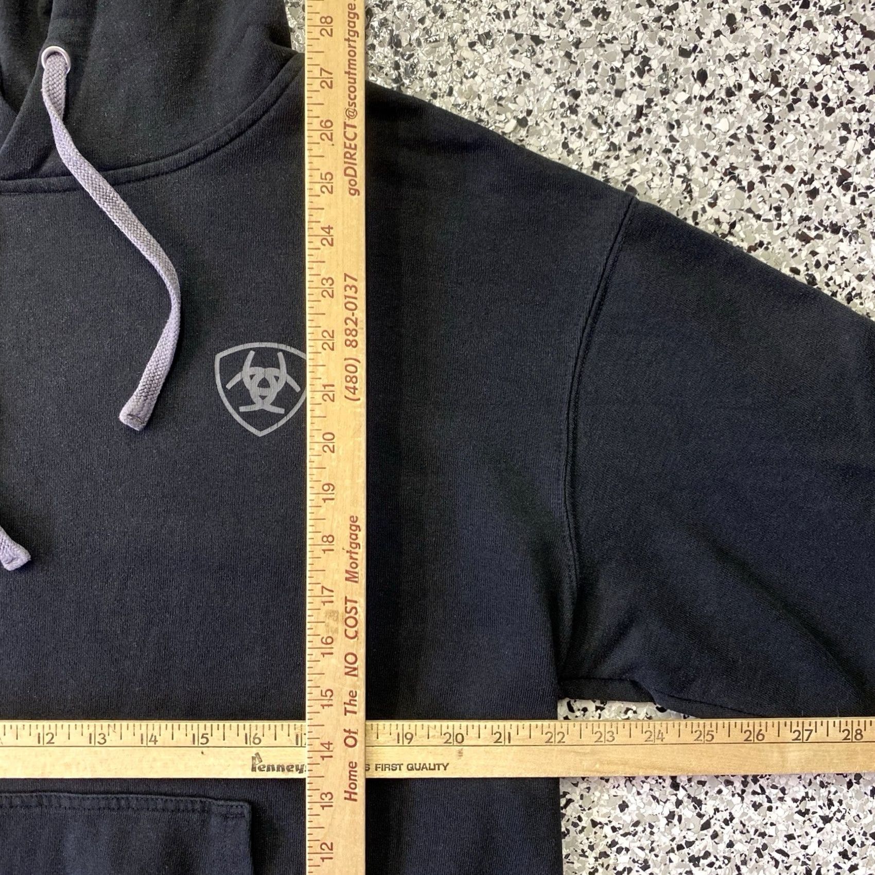 Ariat Ariat Hoodie Sweatshirt Black Men's L Cowboy Western Hunting Workwear Pullover Hooded Graphic Print Pockets Flag USA Patriotic USA Mens Size US L / EU 52-54 / 3 - 2 Thumbnail