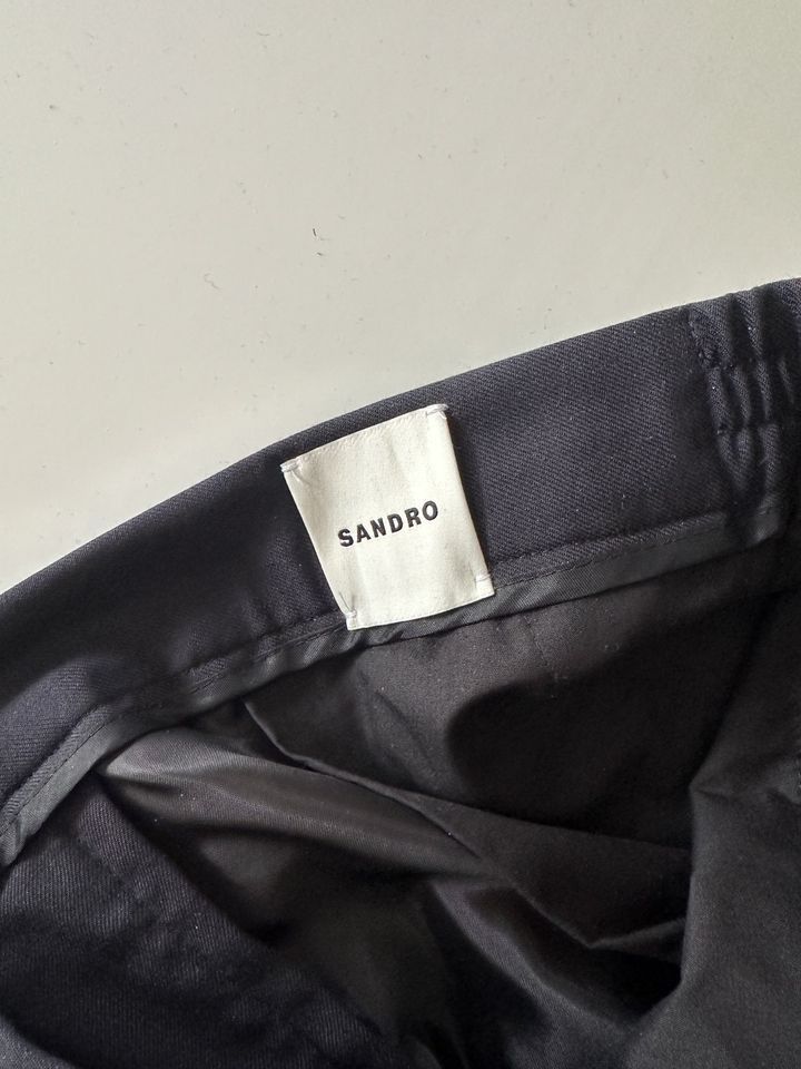 Sandro Sandro Paris Straight Leg Virgin Wool Pants Trousers NAVY Size US 29 - 6 Thumbnail