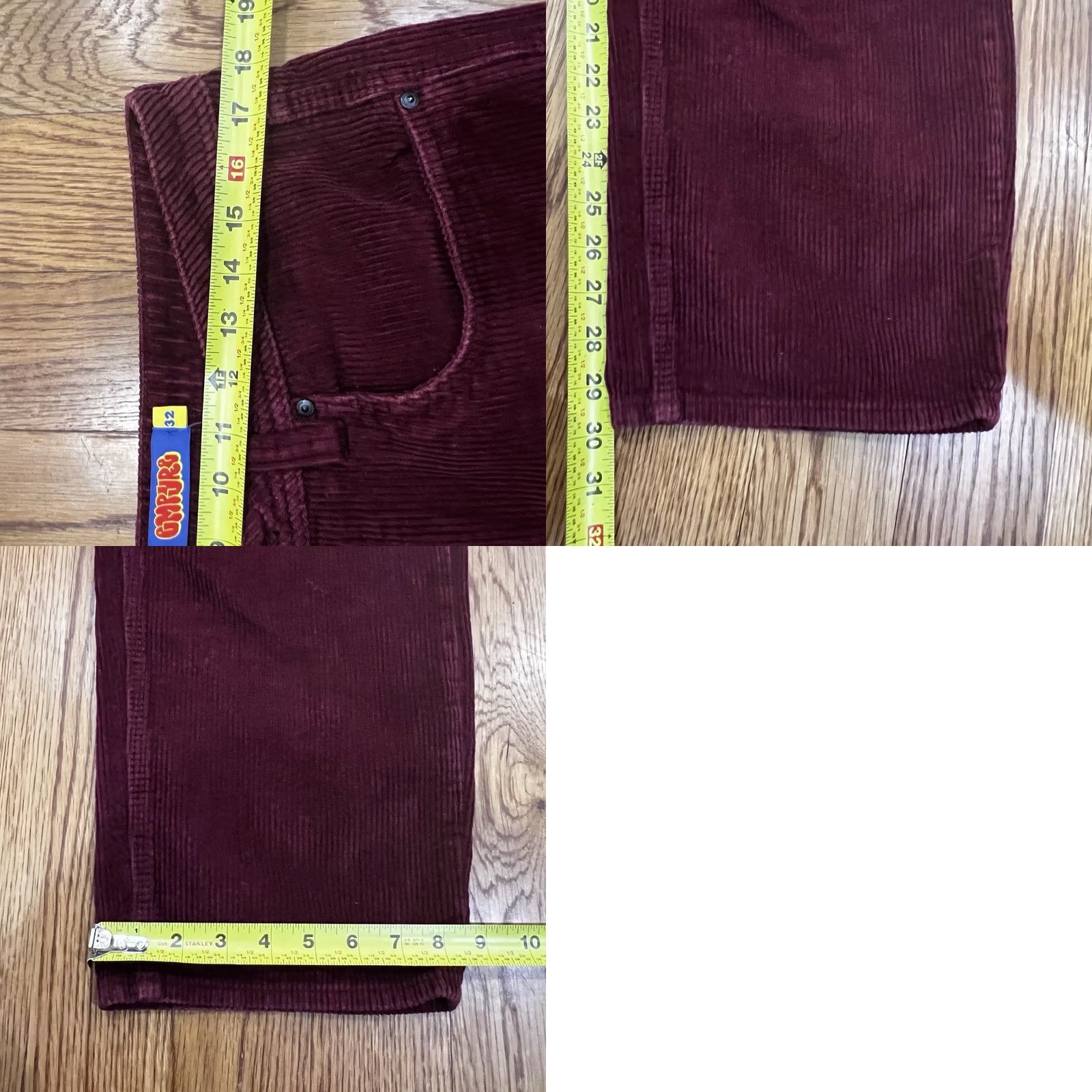 Empyre EMPYRE Relax Maroon Corduroy Pants Men 32 x 30 Slim? Relaxed Fit 5-Pocket Red Corduroy Tapered Inseam 30 Size US 32 / EU 48 - 9 Thumbnail