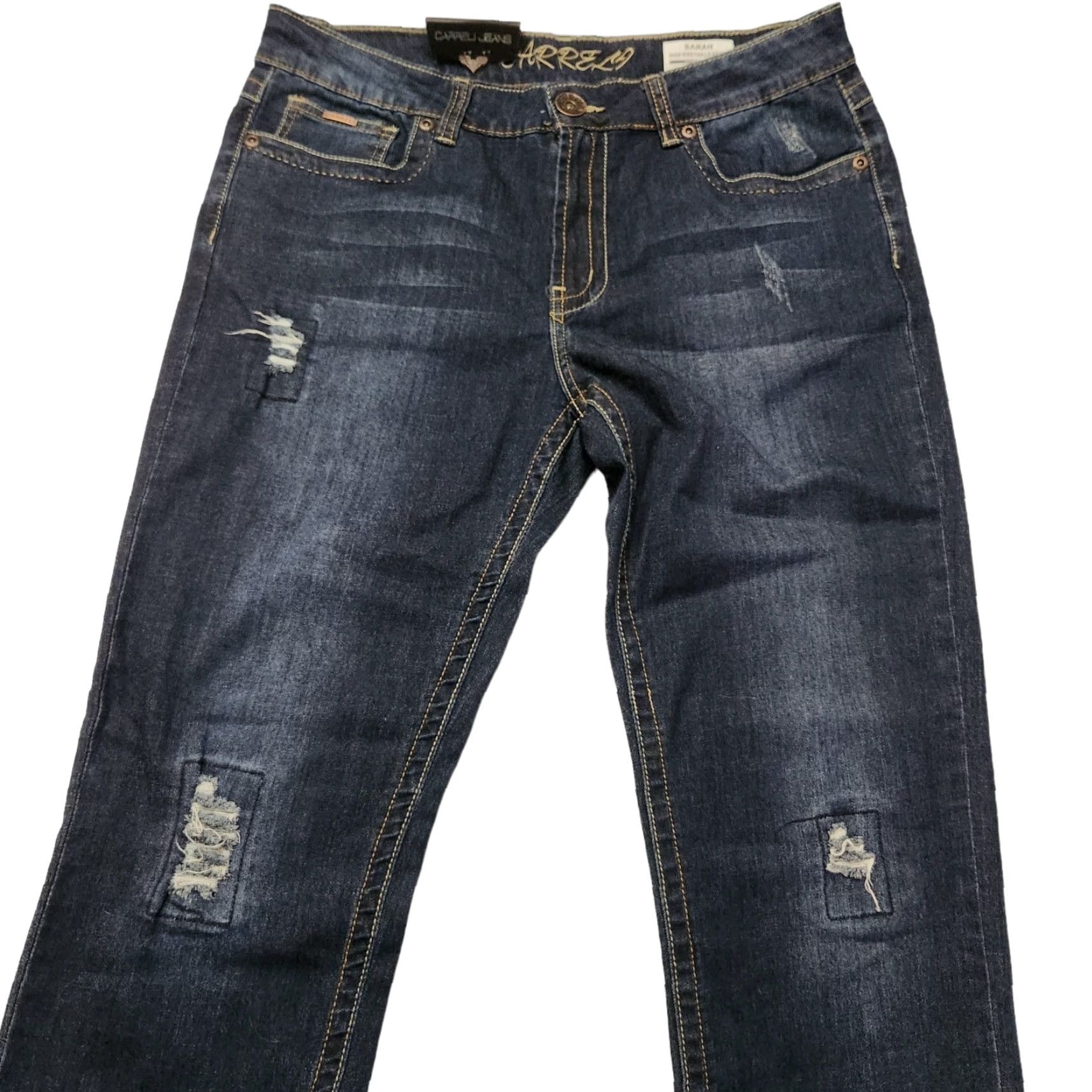 Vintage Carreli Dark Wash Distressed Sarah High Rise Skinny Jeans Sz 34x33 Womens Size 24" / US 00 / IT 34 - 4 Thumbnail