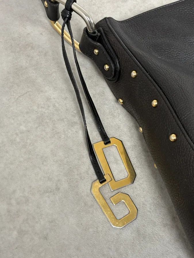 Dolce & Gabbana 2000s Dolce & Gabbana Black Studded Leather Shoulder Bag Size ONE SIZE - 10 Thumbnail