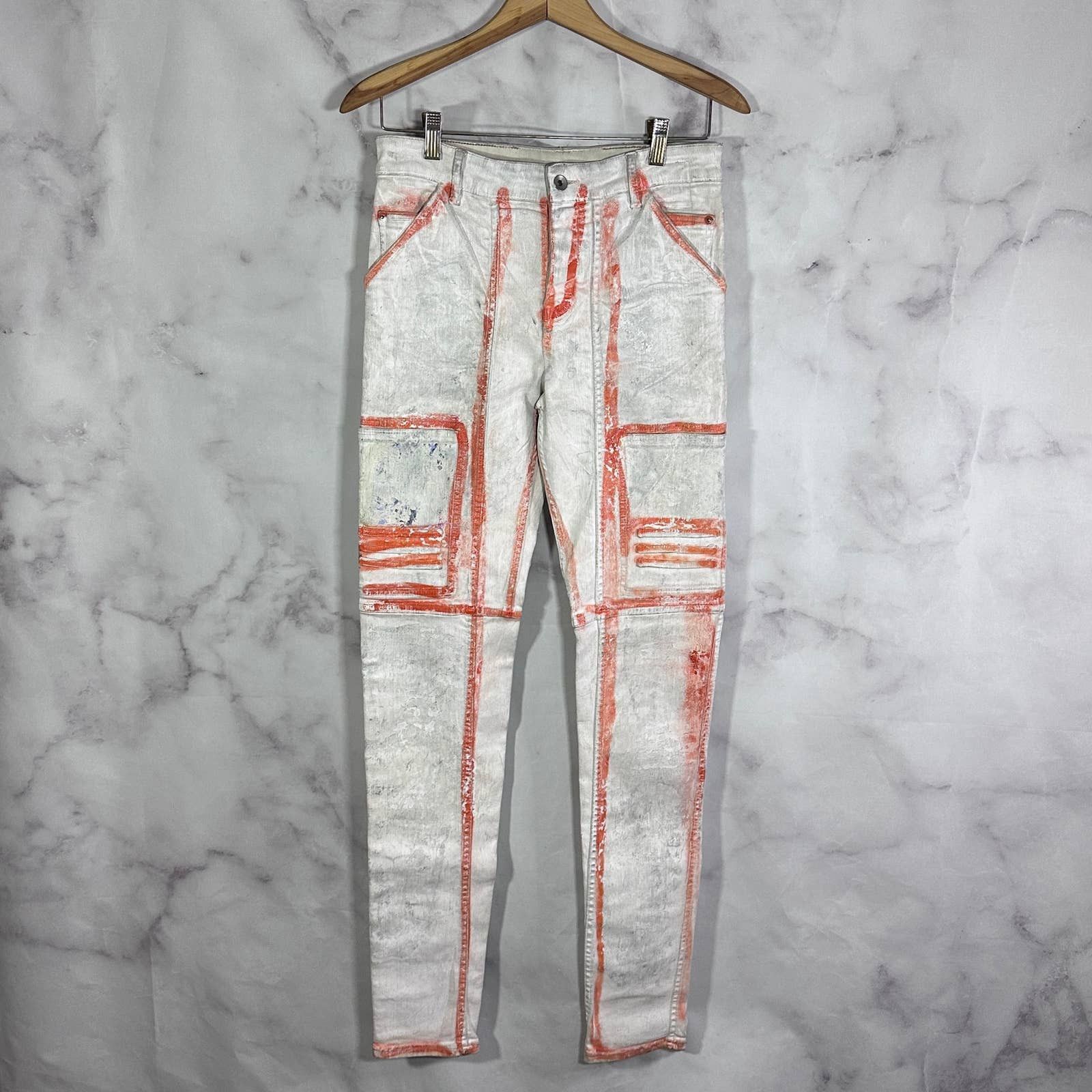 Rick Owens Drkshdw Painted Wax Nagakin Denim by Nyree Morrison Size US 31 - 1 Thumbnail