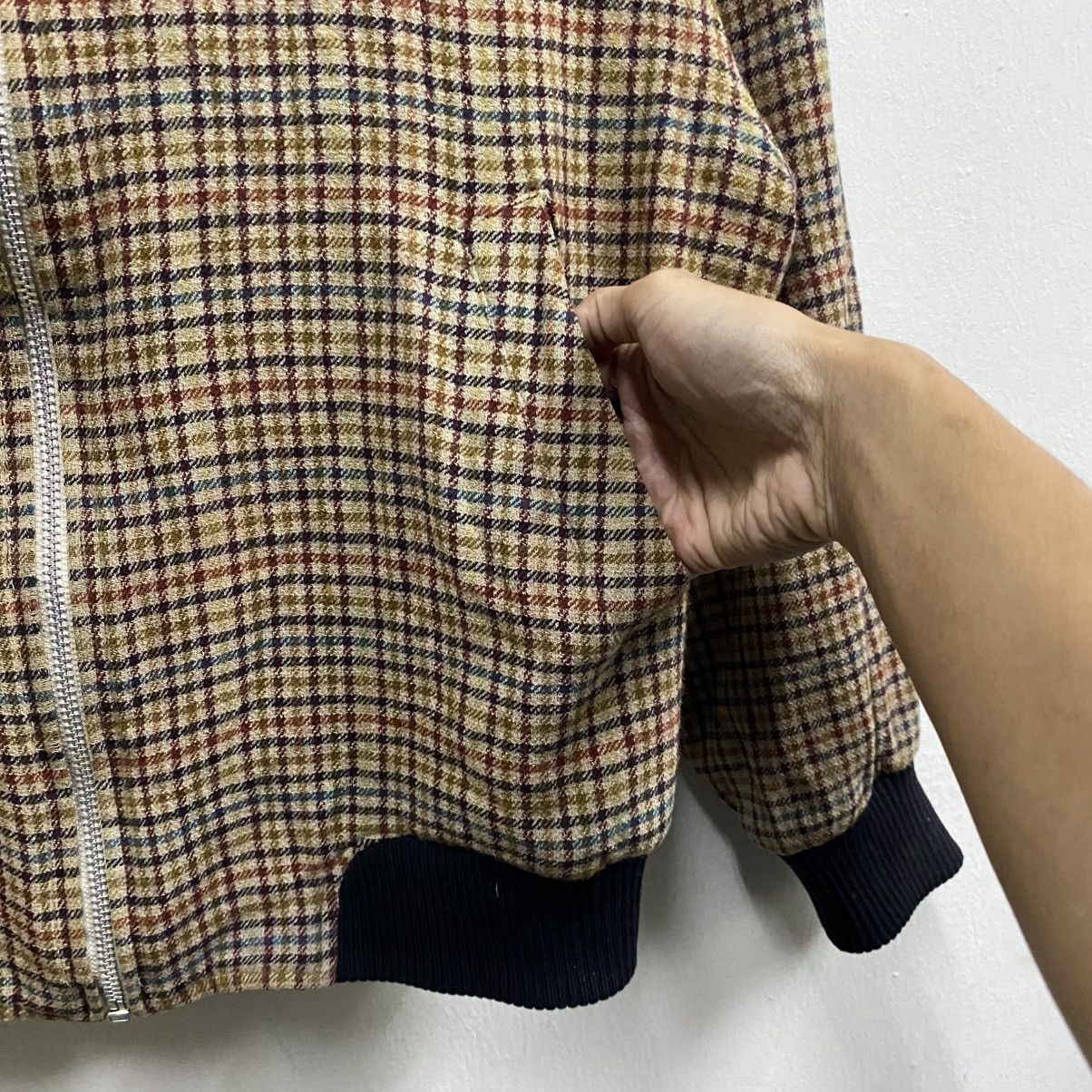 Pierre Cardin Pierre Cardin houndstooth bomber jacket in wool tweed Size US S / EU 44-46 / 1 - 8 Thumbnail