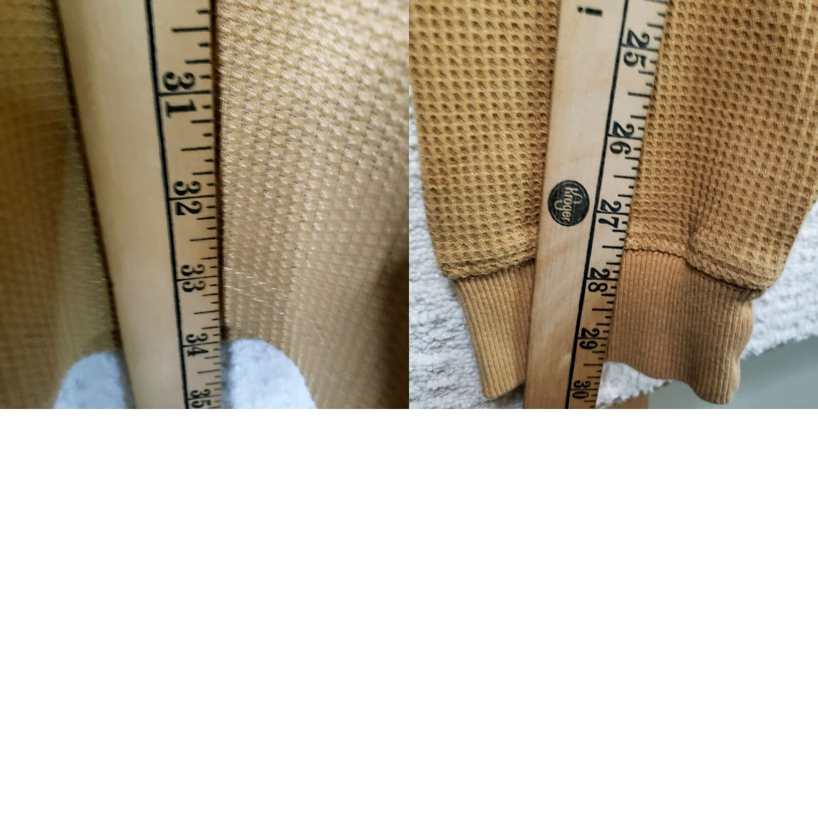Vintage Access T-Shirt 5XL Long Sleeve Crew Neck Waffle Knit Thermal Camel Tan Big & Tall Mens Size US XXL / EU 58 / 5 - 9 Thumbnail