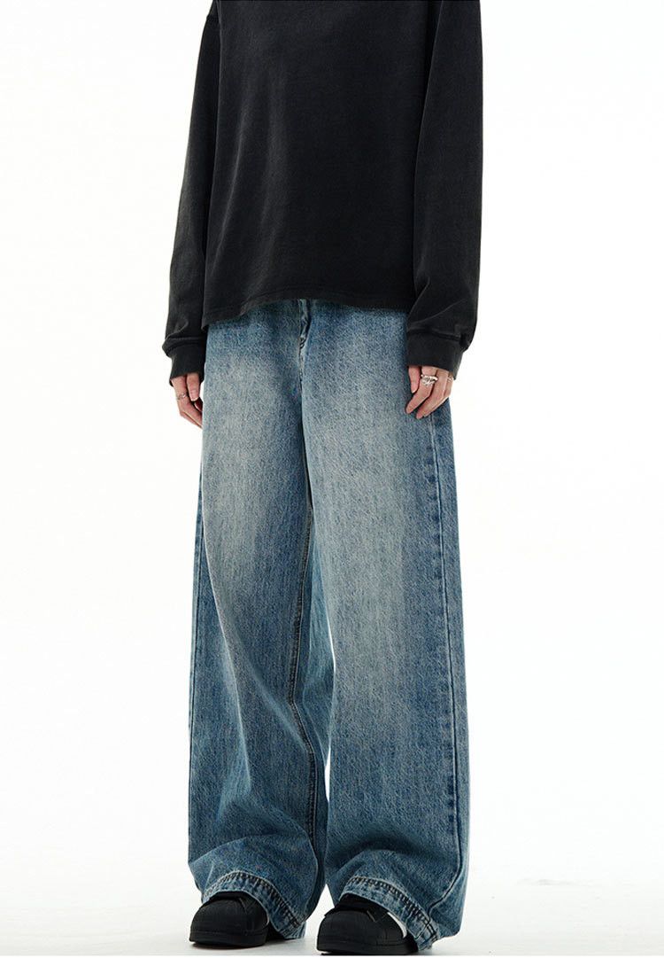 Japanese Brand × Jean Vintage washed cleanfit blue straight-leg versatile jeans Size US 32 / EU 48 - 3 Thumbnail