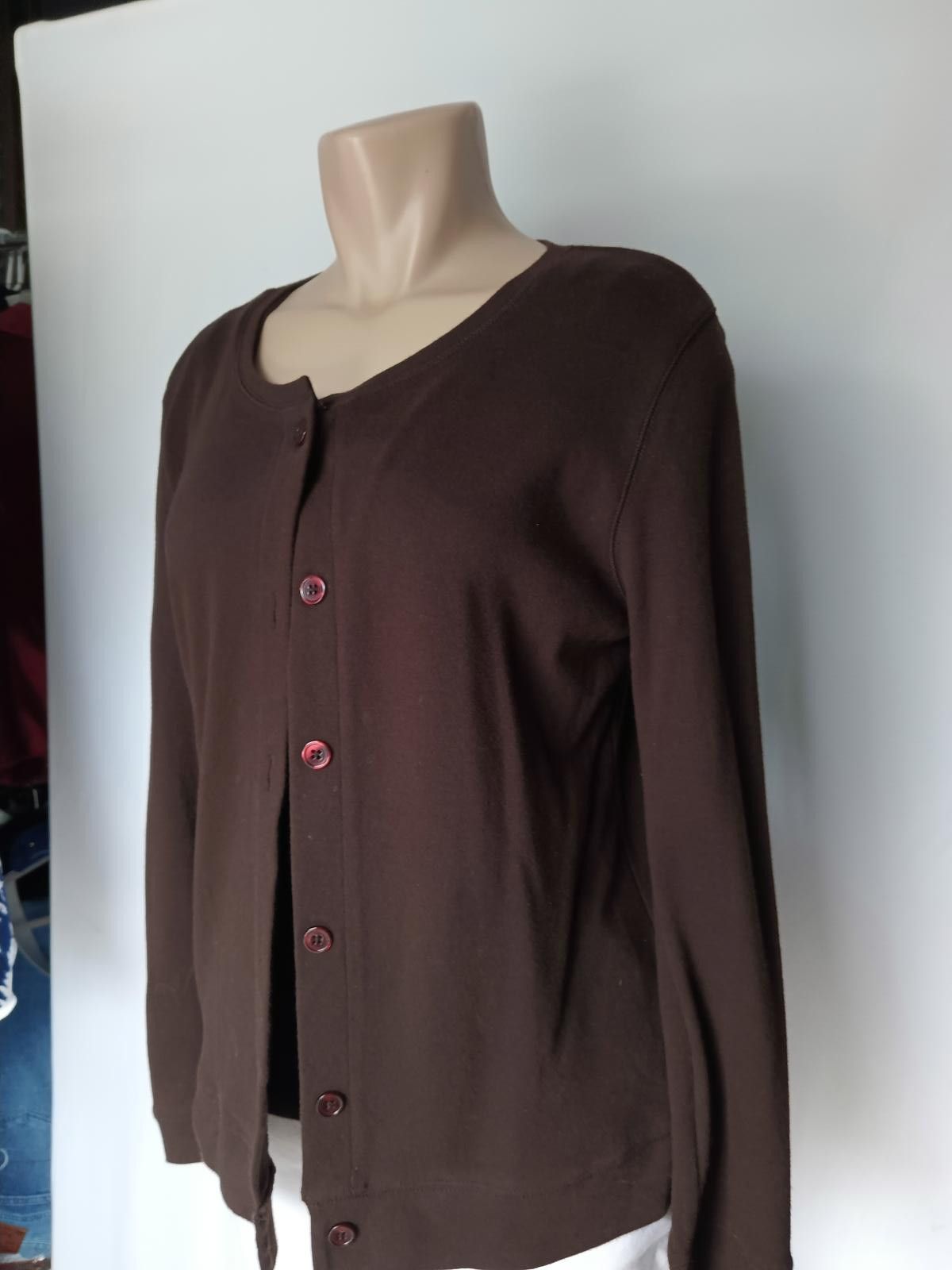 Designer Cozy Brown Cardigan Sweater Set Karen Scott Size S / US 4 / IT 40 - 2 Thumbnail